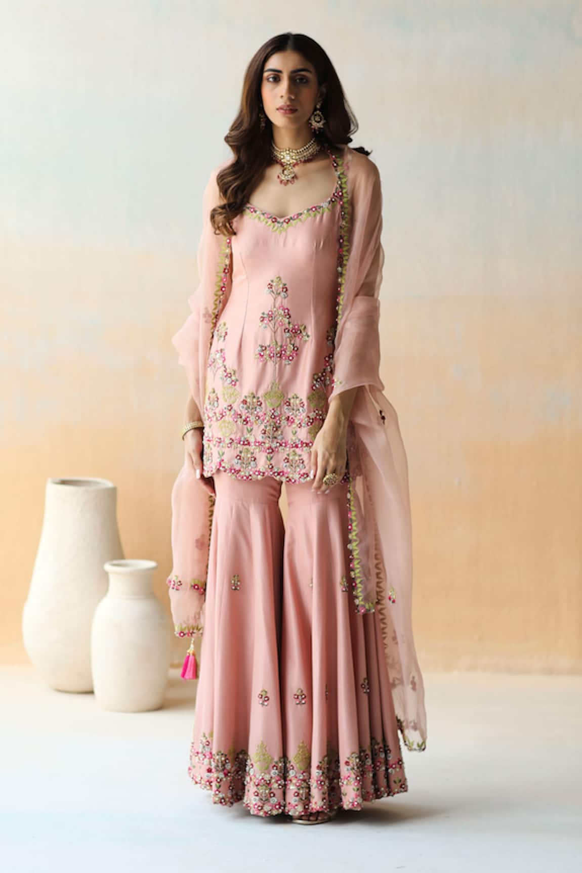 Aman Takyar Embroidered Kurta Sharara Set