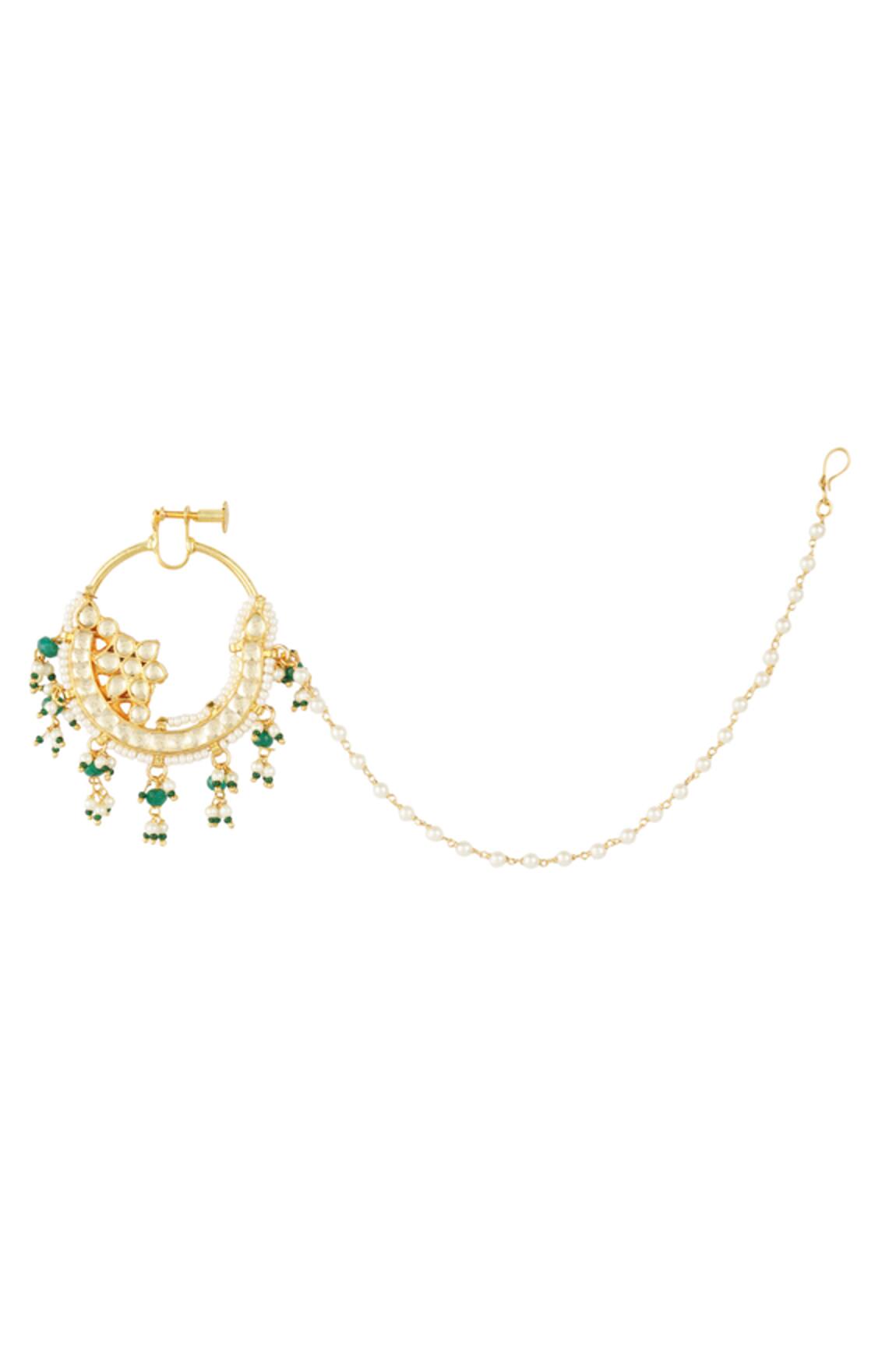 Auraa Trends Kundan Nose Pin 