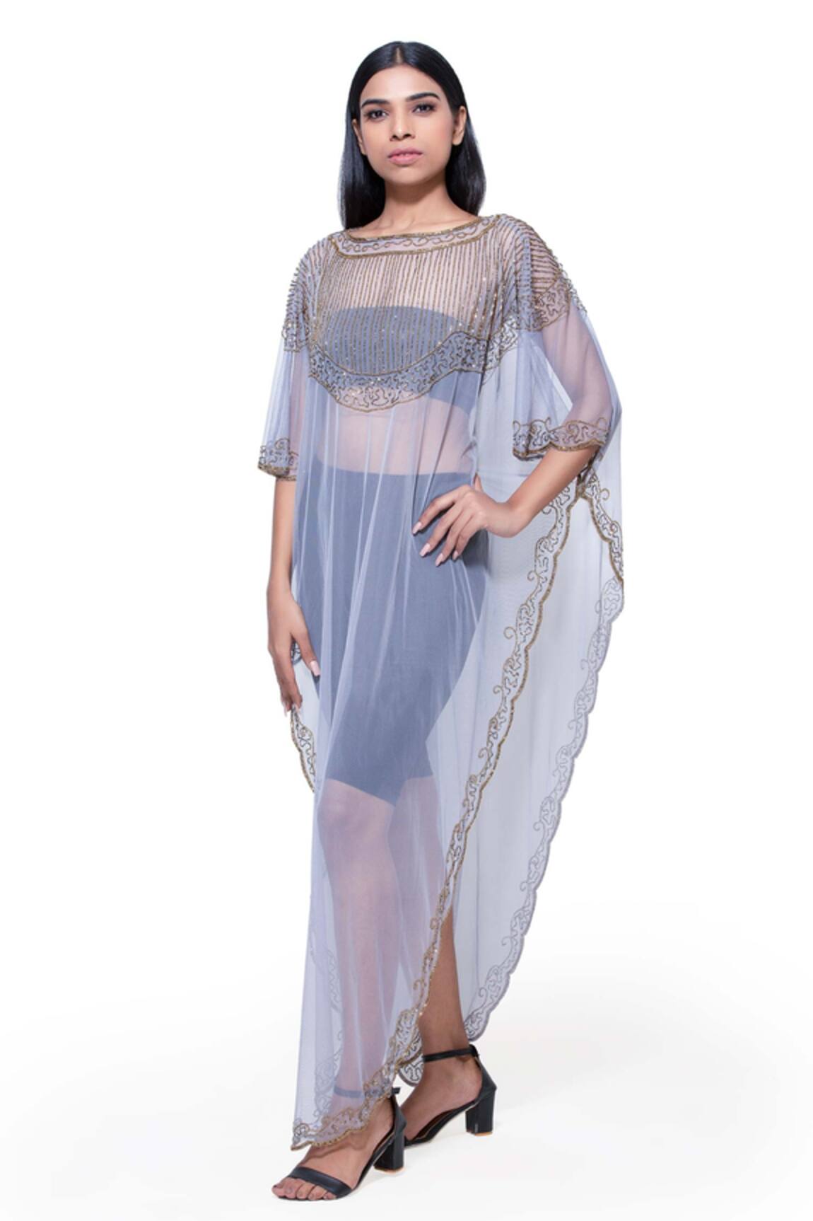 Ambrosia Asymmetric Embroidered Kaftan