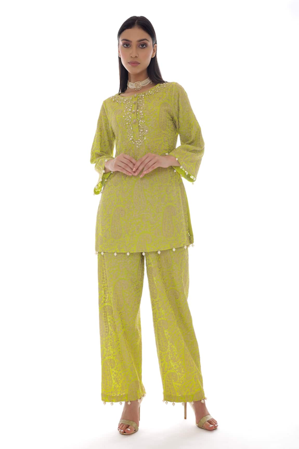 Pooja Rajpal Jaggi Jaal Embroidered Kurta & Pant Set