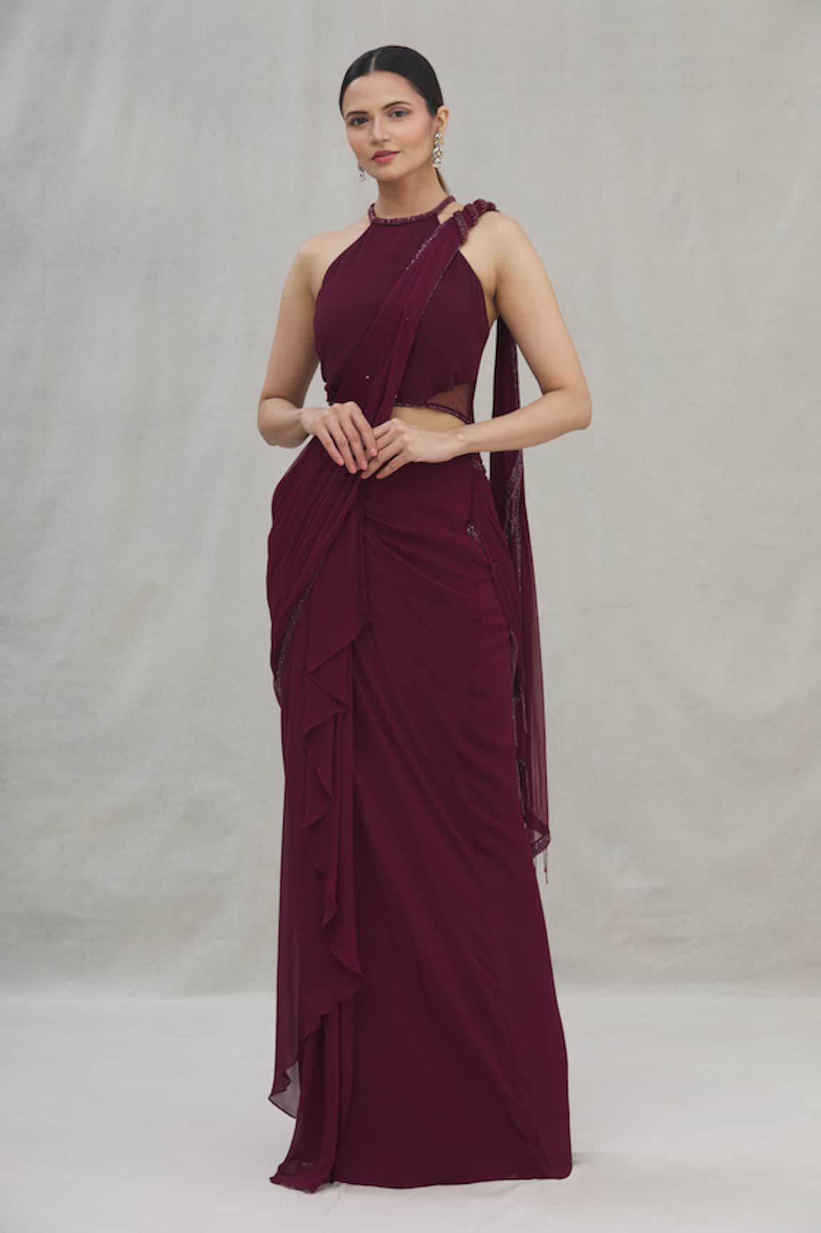 Arpan Vohra Pre-Draped Saree with Blouse