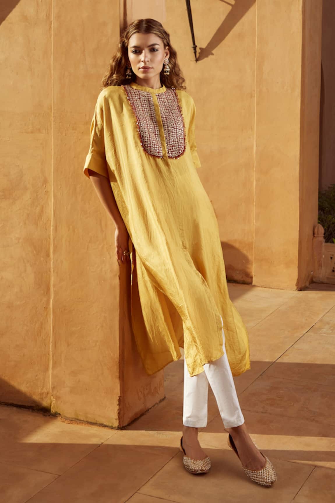 Avacara Silk Kaftan & Pant Set