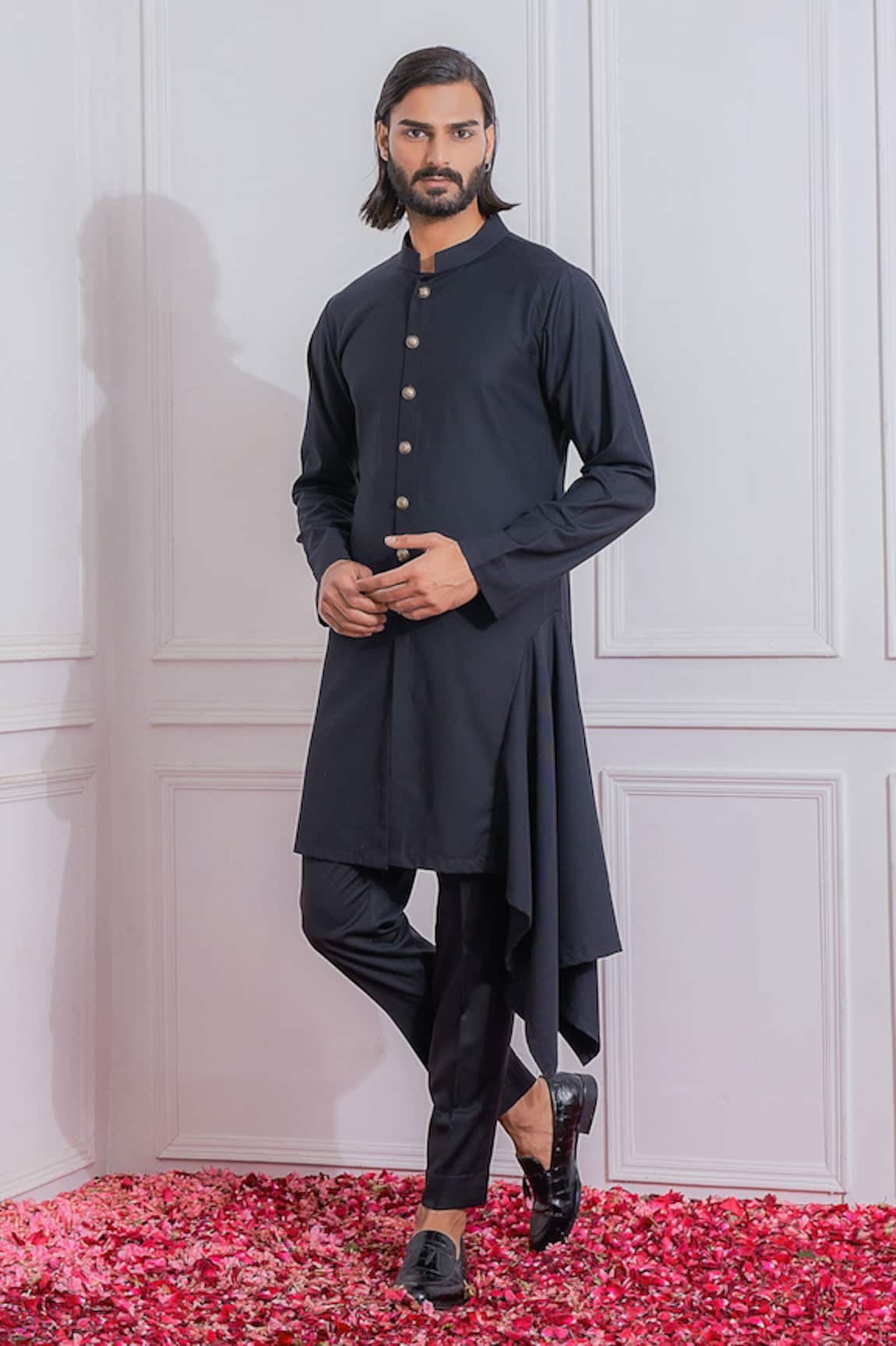 Ankit V Kapoor Draped Kurta & Trouser Set 