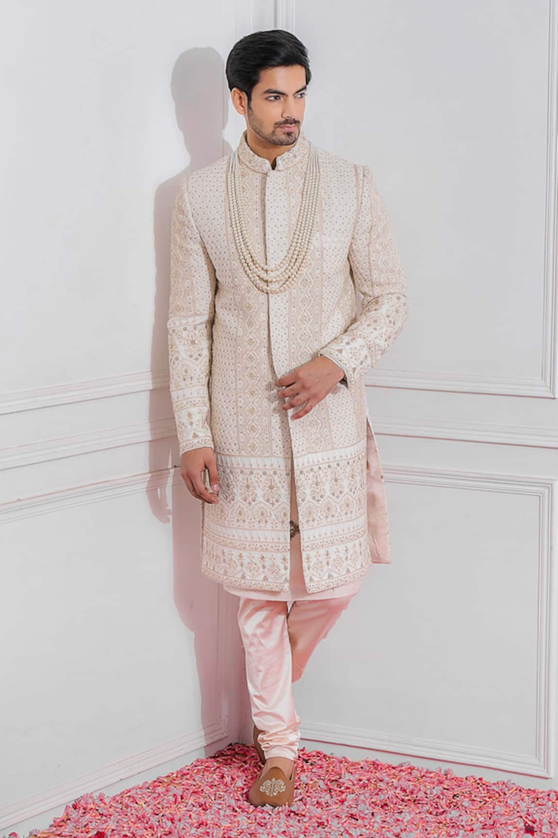 Ankit V Kapoor Georgette Embroidered Sherwani 