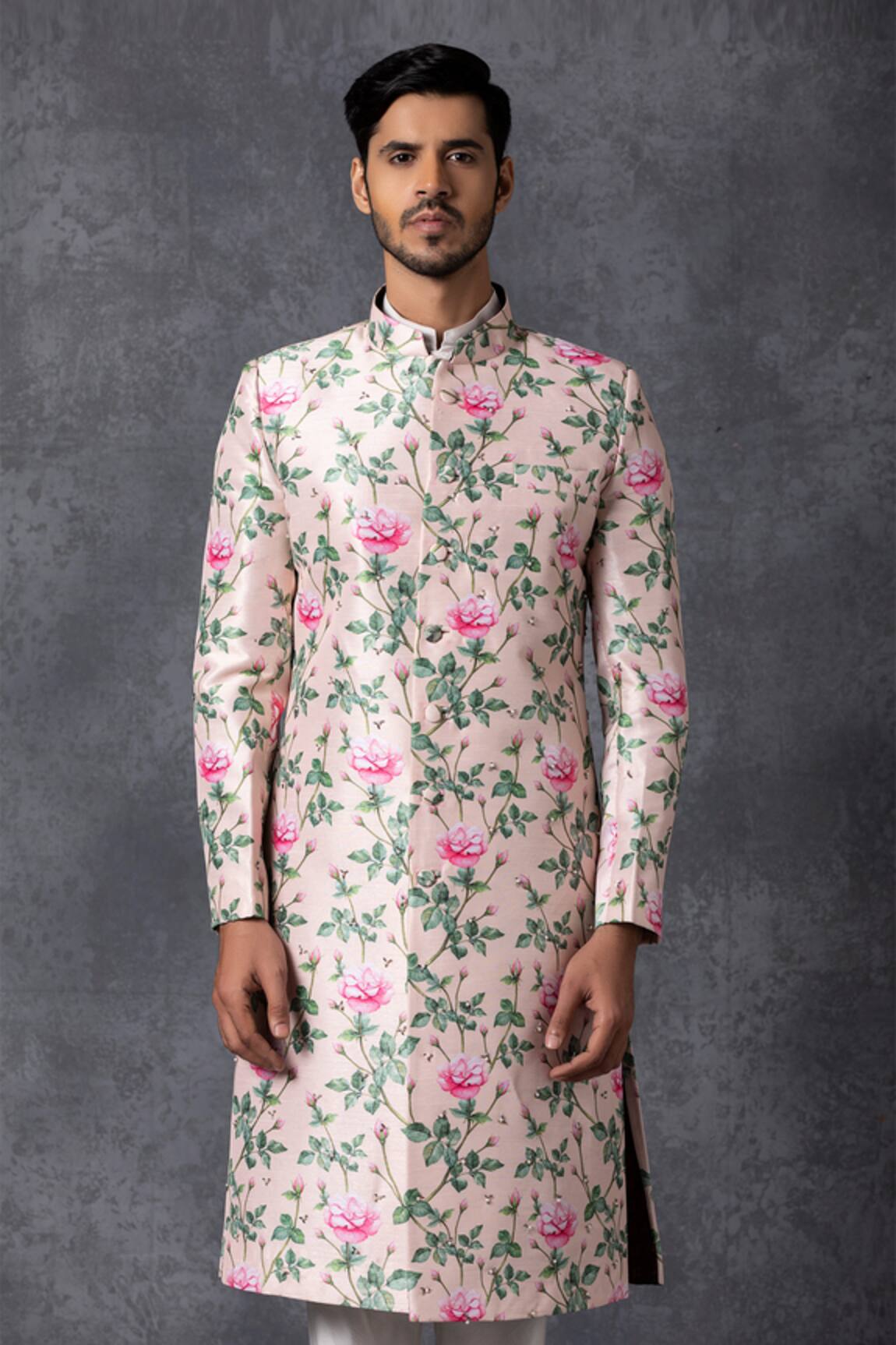 Ankit V Kapoor Printed Sherwani Set 