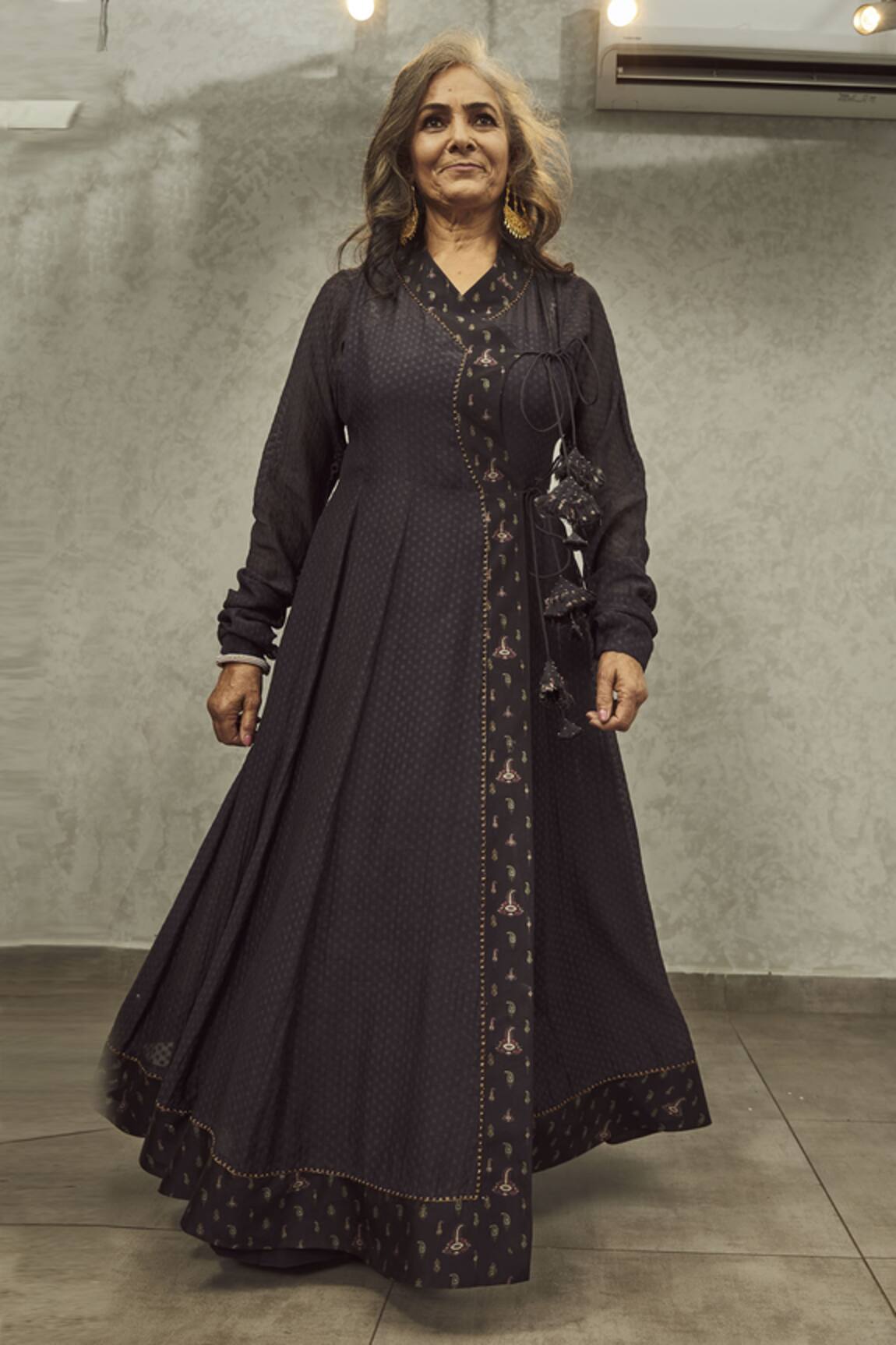 House Of Three Kalka Polka Chanderi Angrakha