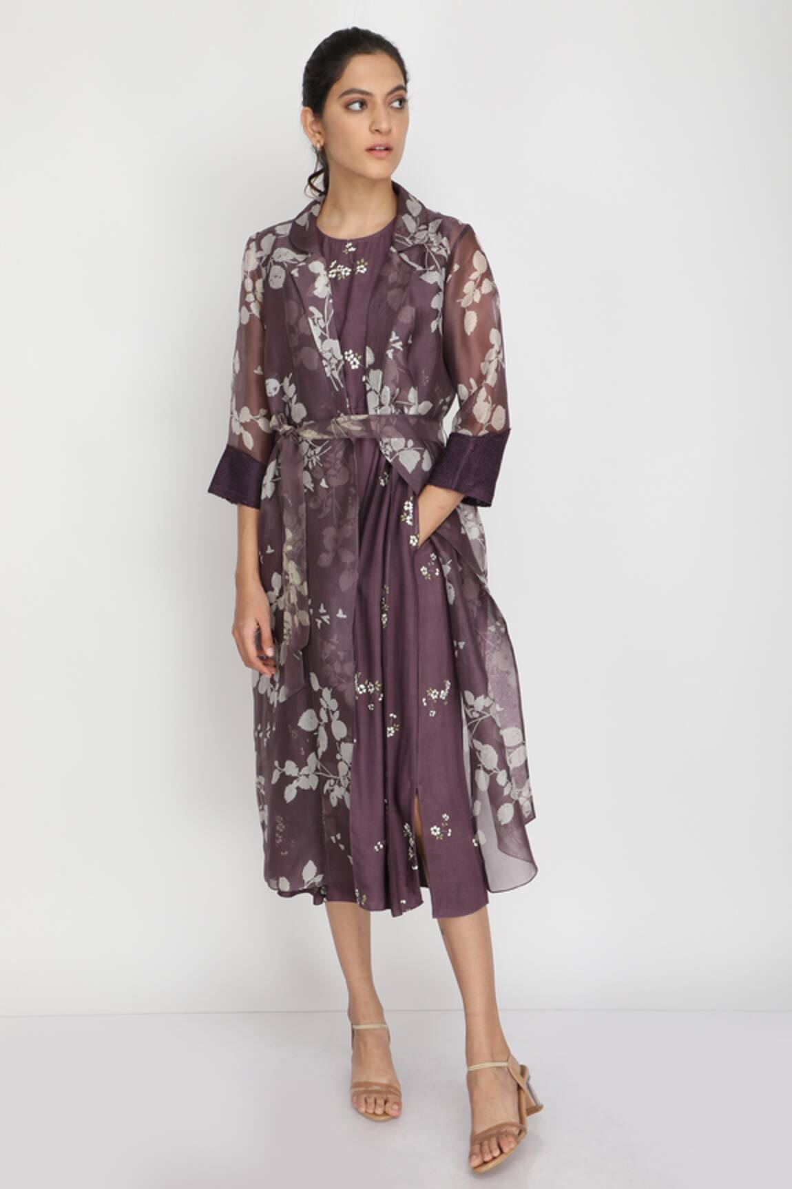 Arcvsh By Pallavi Singh Printed Jacket & Dress Set