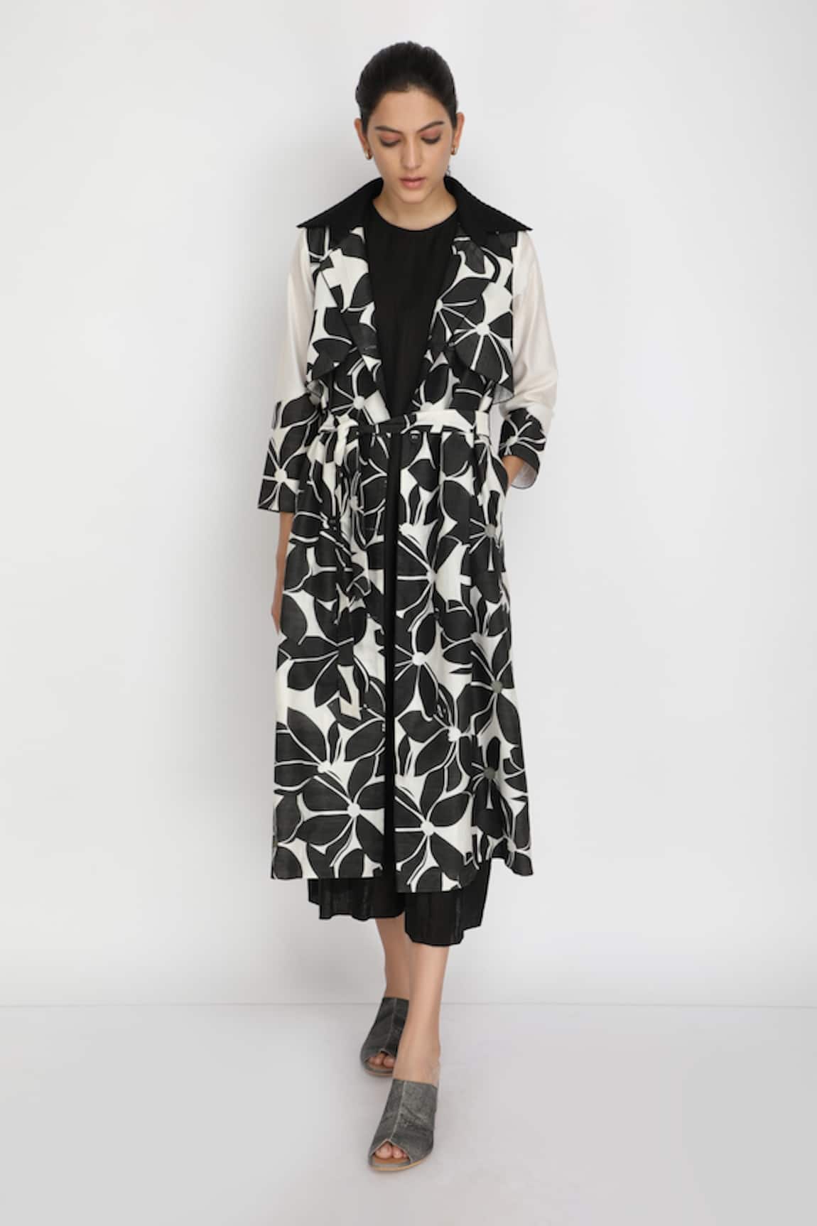 Arcvsh By Pallavi Singh Organza Jacket & Linen Jumpsuit Set