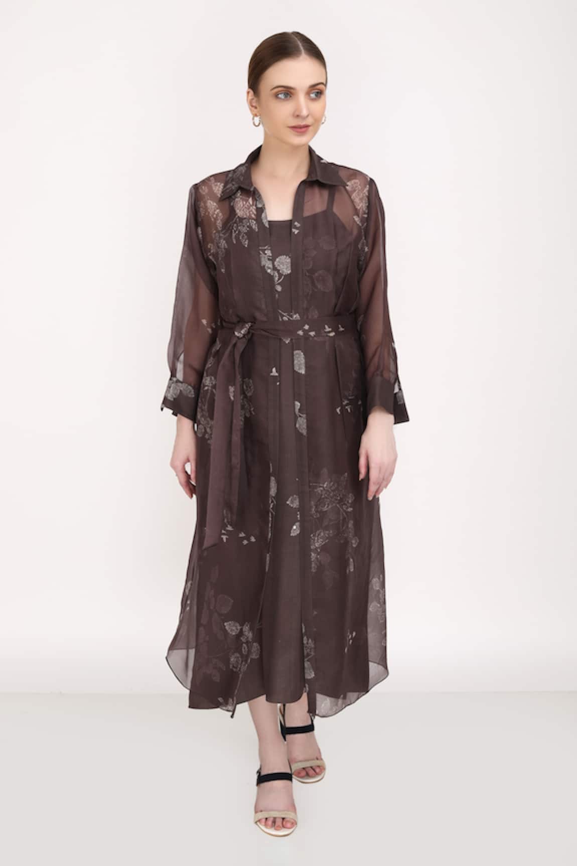 Arcvsh By Pallavi Singh Petal Print Dress & Jacket Set 