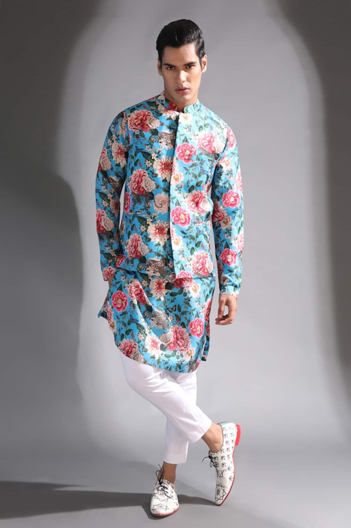 Mr. Ajay Kumar Jhoom Floral Print Kurta & Pyjama Set