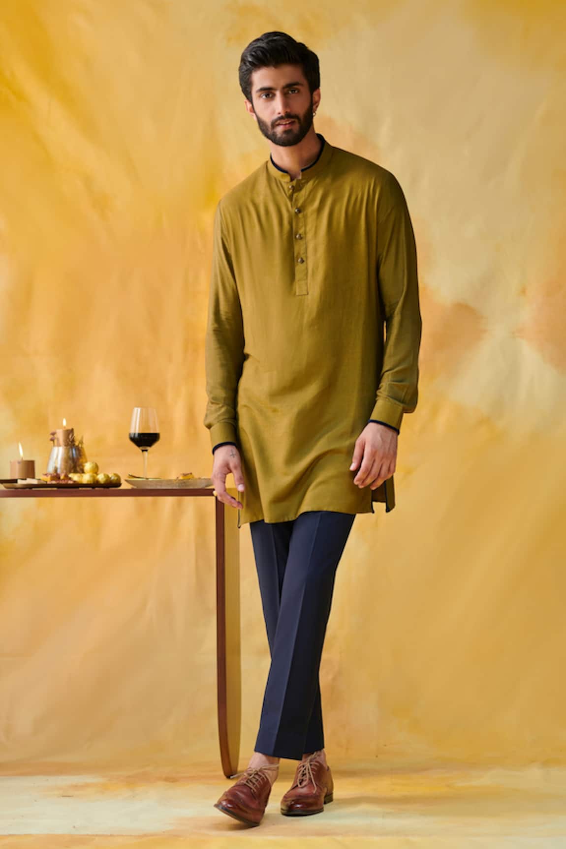 Philocaly Mandarin Collar Kurta 