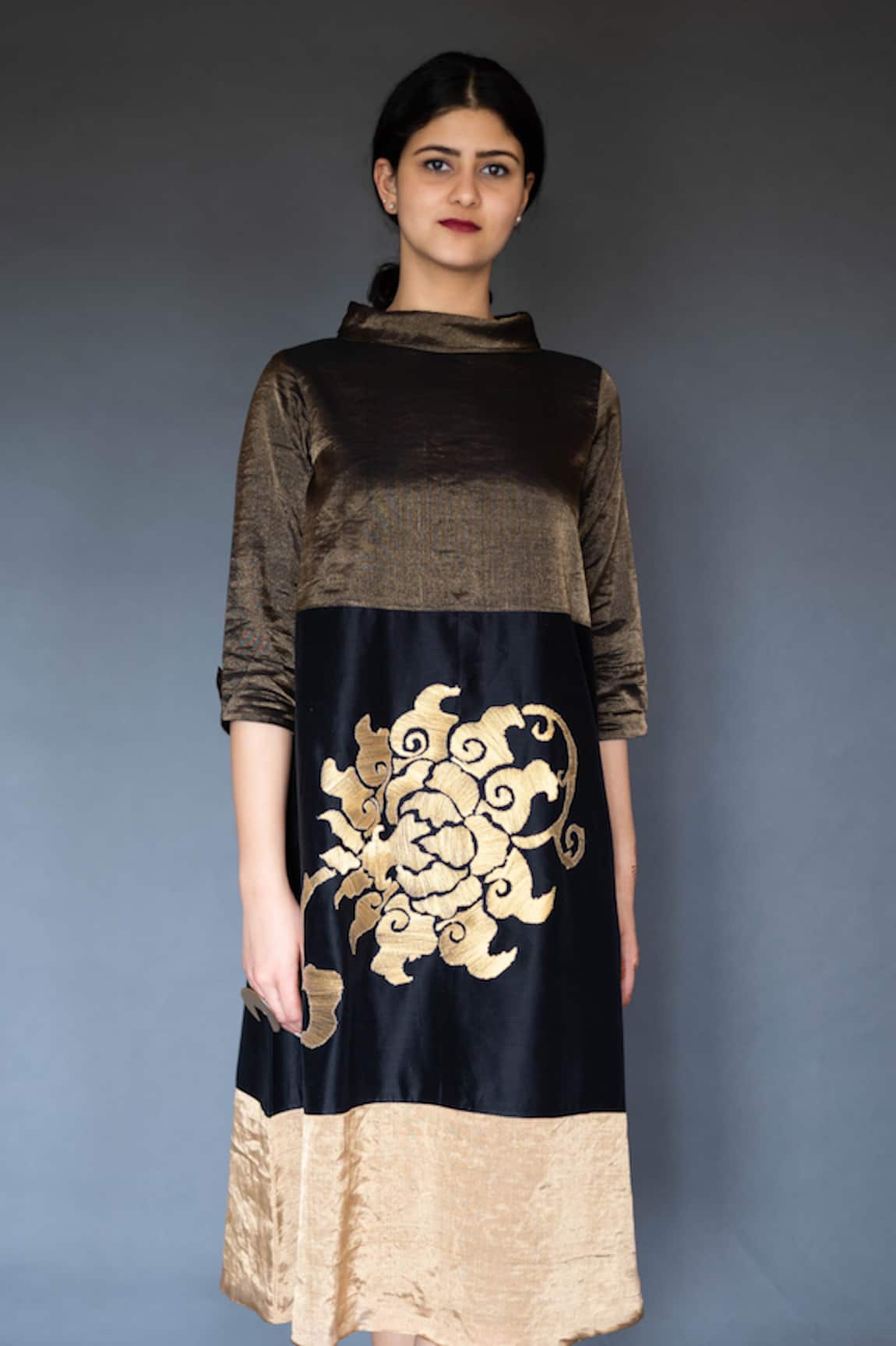 Taika By Poonam Bhagat Chanderi Embroidered Dress