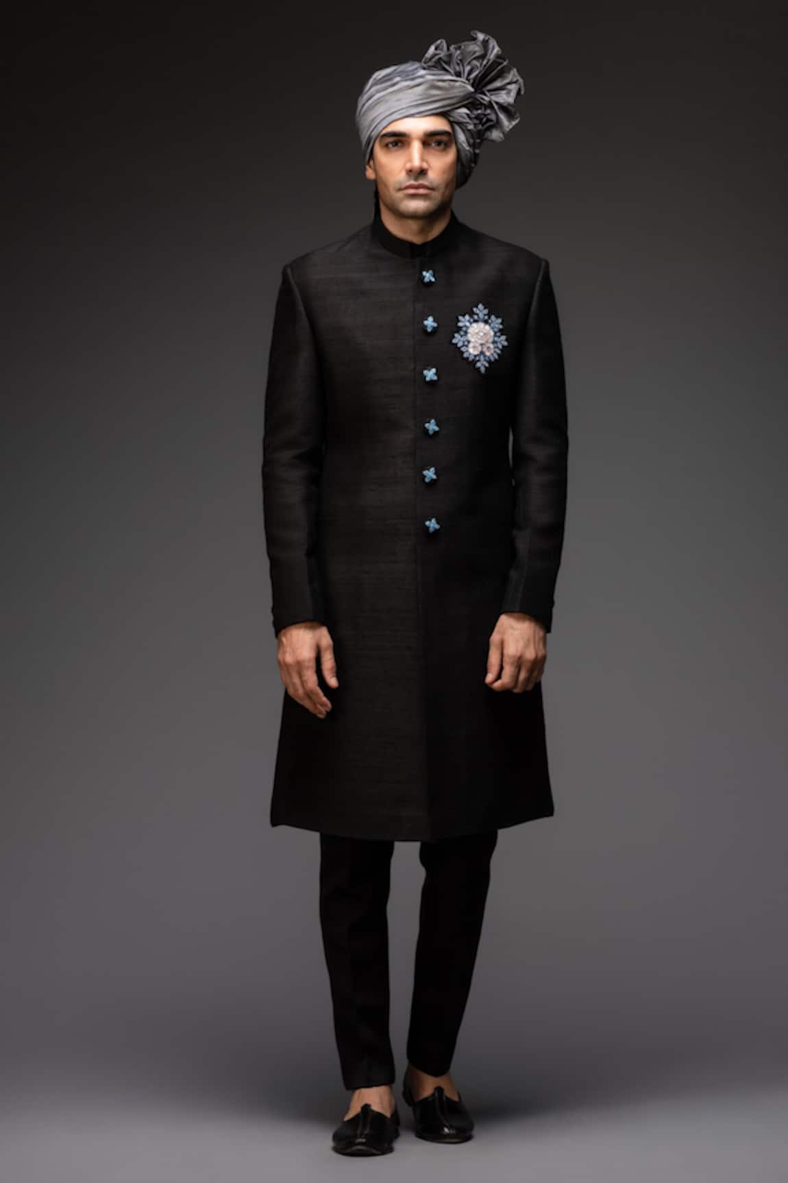 Neha Gursahani Raw Silk Sherwani Set
