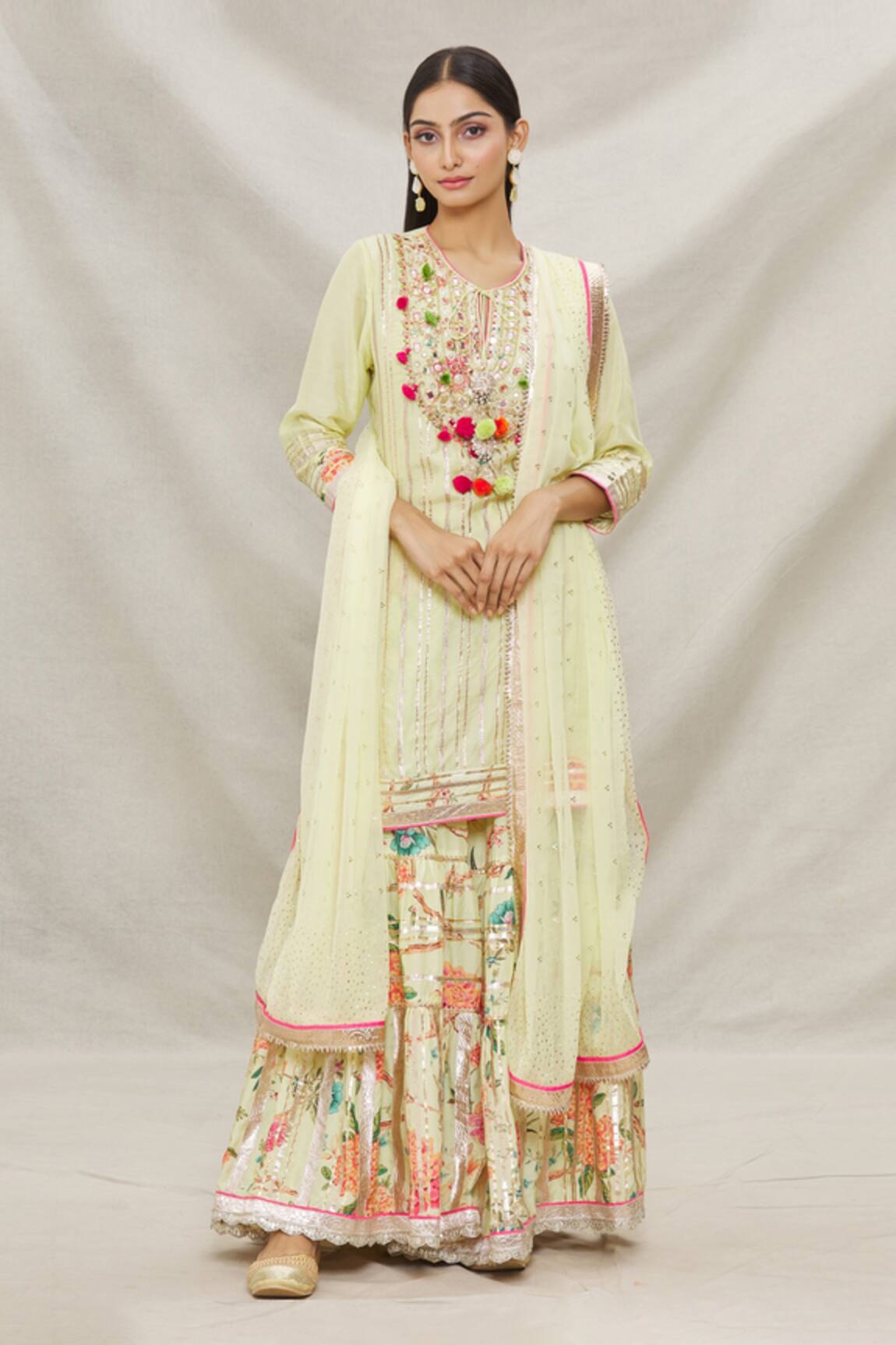 Gopi Vaid Gota Embellished Kurta Sharra Set