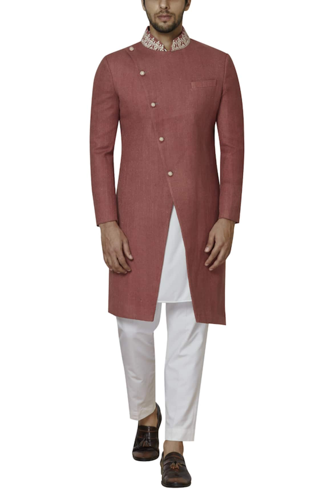 SOL by Piyush Dedhia Overlap Sherwani Set