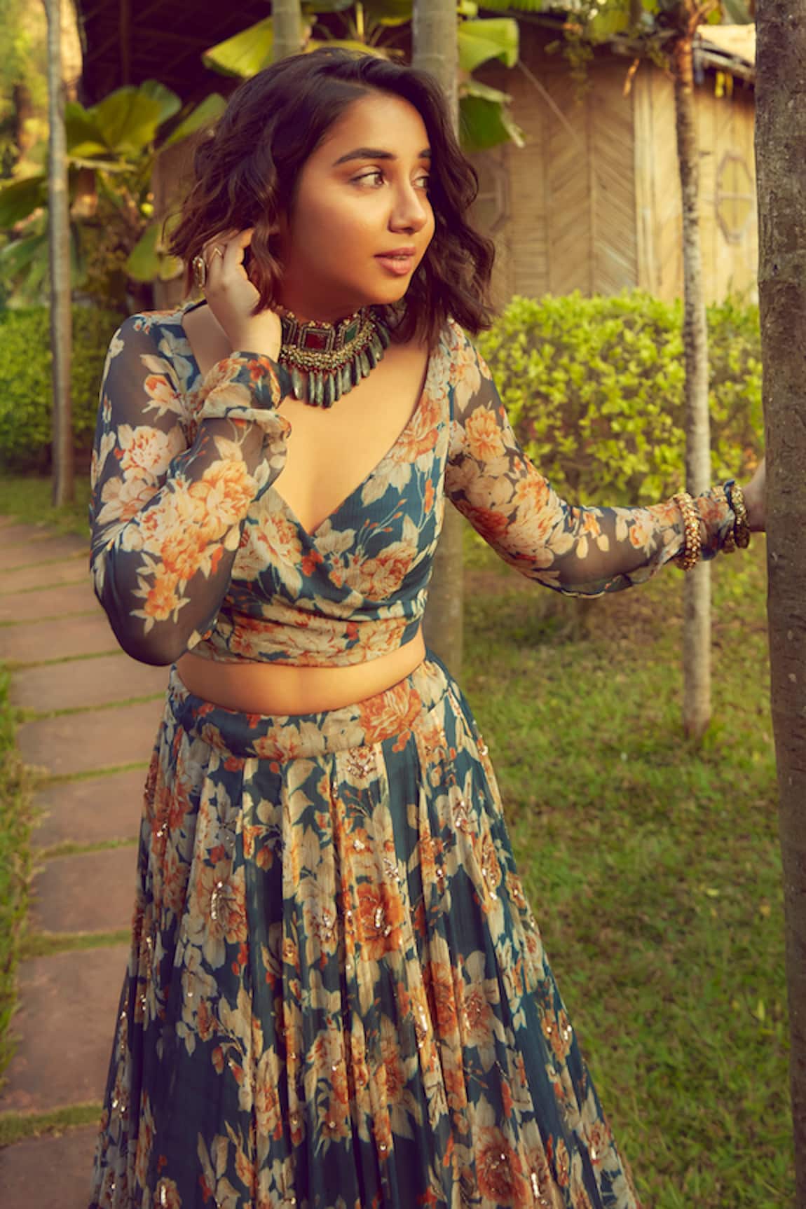 Astha Narang Floral Print Lehenga Set