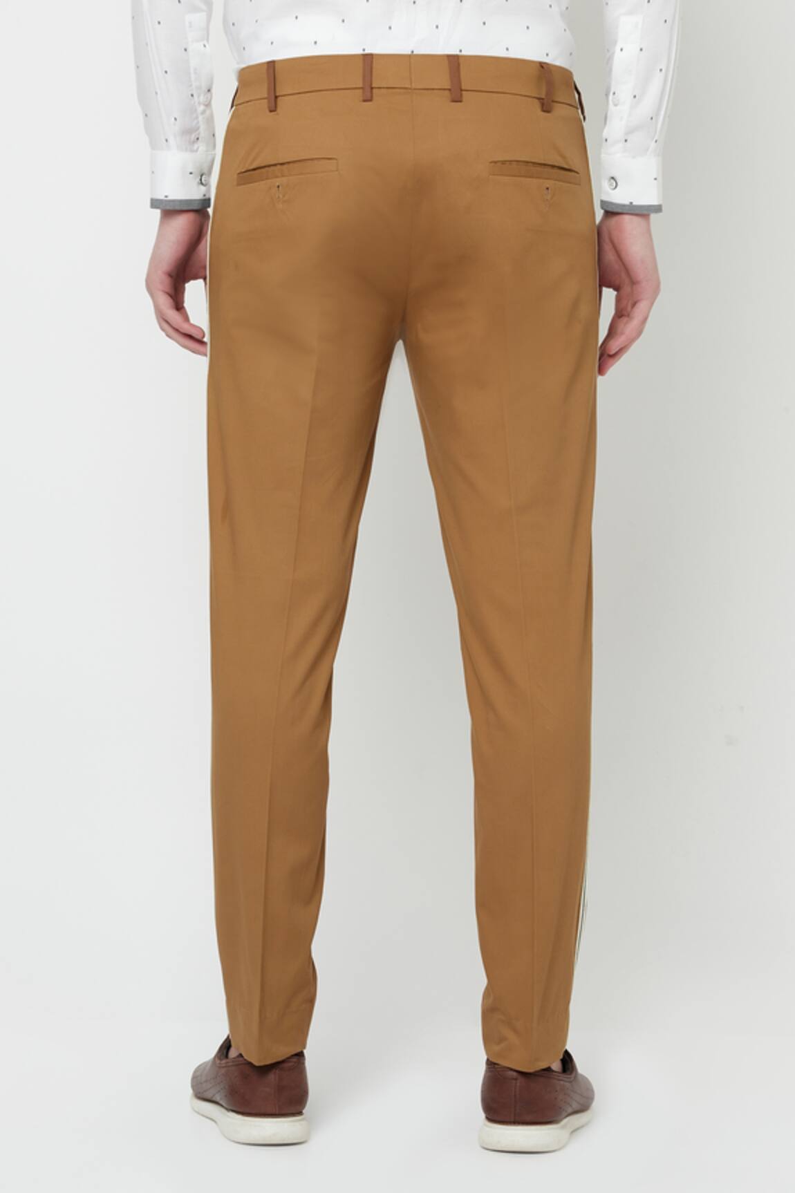 Van Heusen Trousers  Chinos Brown Pleated Cotton Trousers for Men at  Vanheusenindiacom