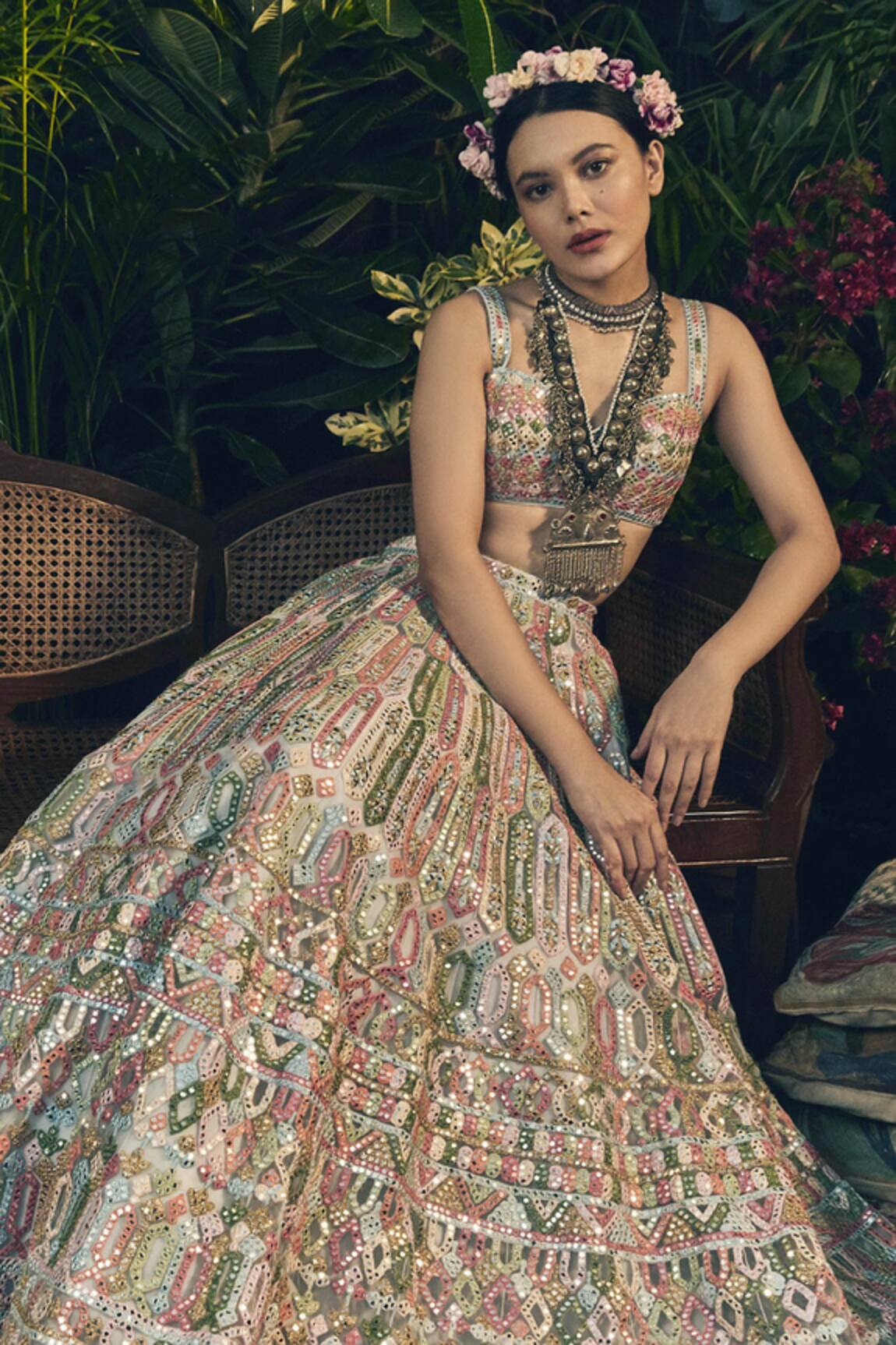 Tamanna Punjabi Kapoor Mirror Embellished Bridal Lehenga Set