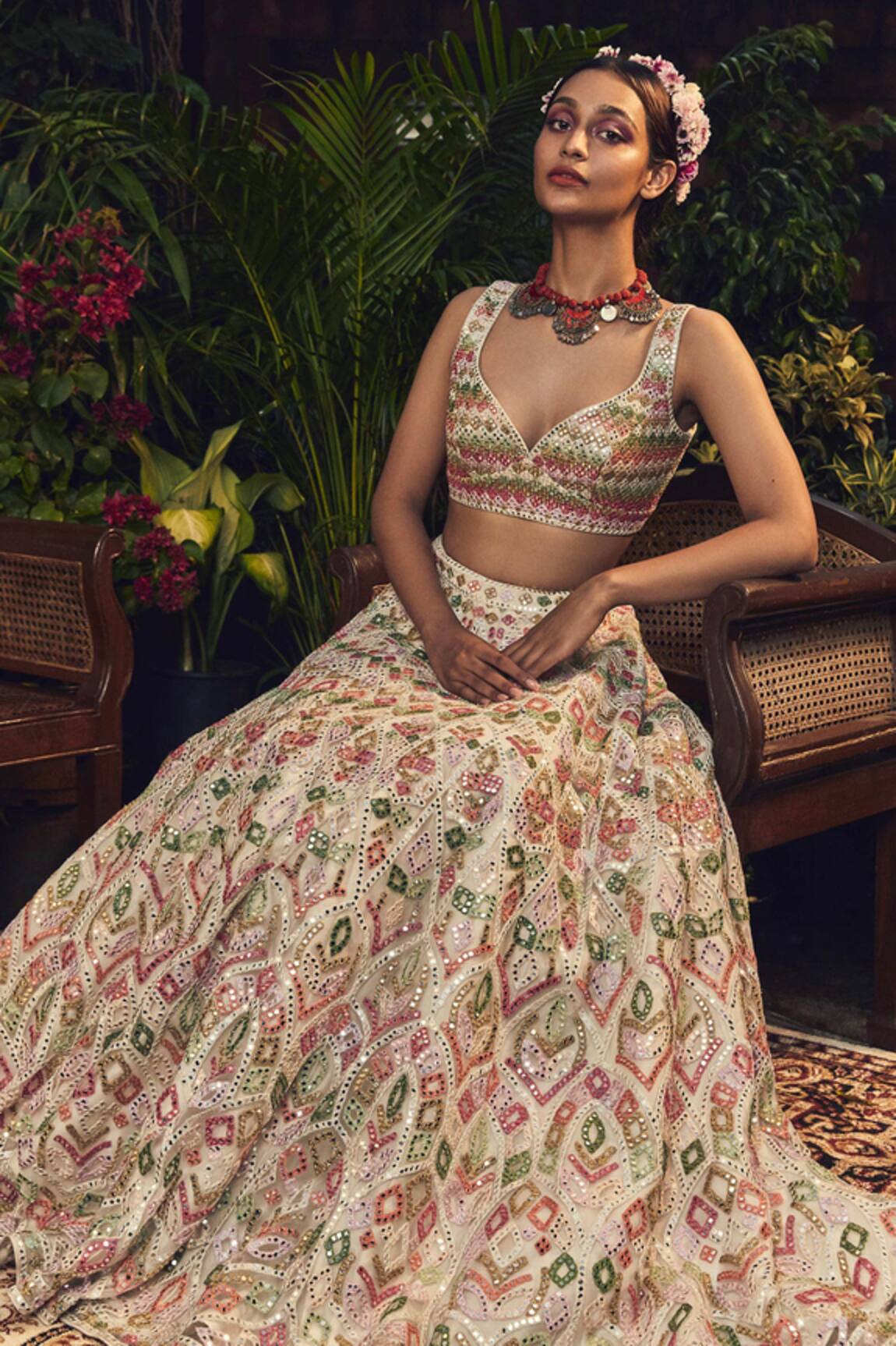 Tamanna Punjabi Kapoor Mirror Embellished Bridal Lehenga Set