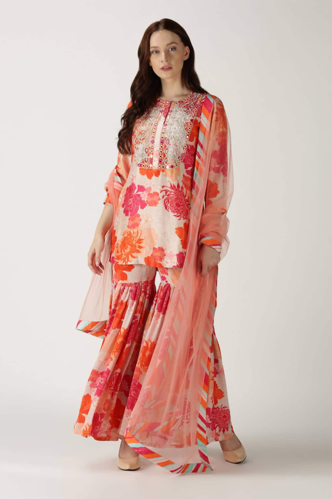 Archana Shah Printed Kurta Sharara Set 