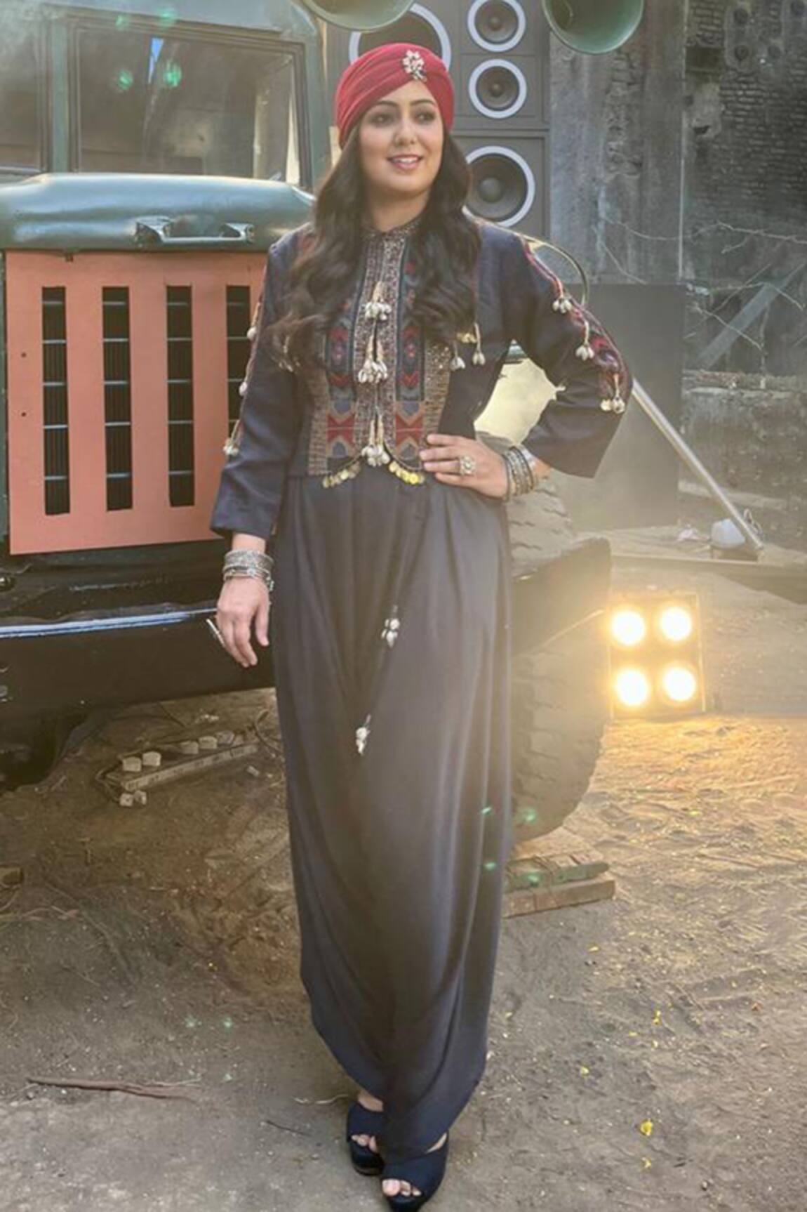 Aditi Somani Draped Jumpsuit With Embroidered Jacket 