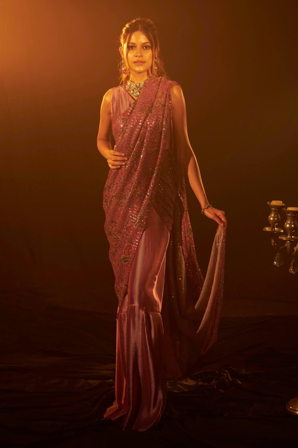 Tasuvure Indies Flavina Pre-Draped Saree Gown
