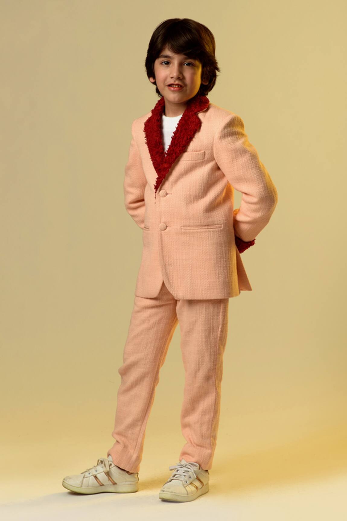Littleens Notch Lapel Blazer & Trouser Set 