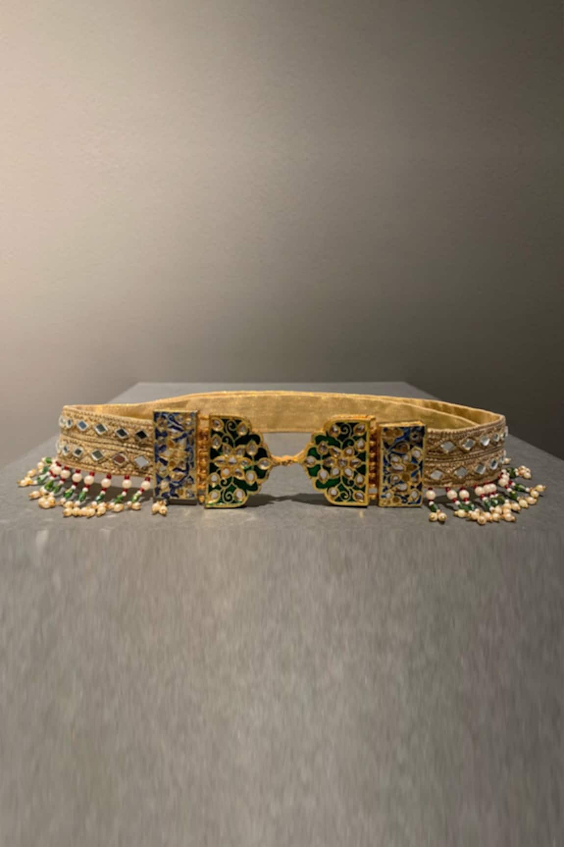 Aditi Gupta Tassels & Mirrors Embellished Belt