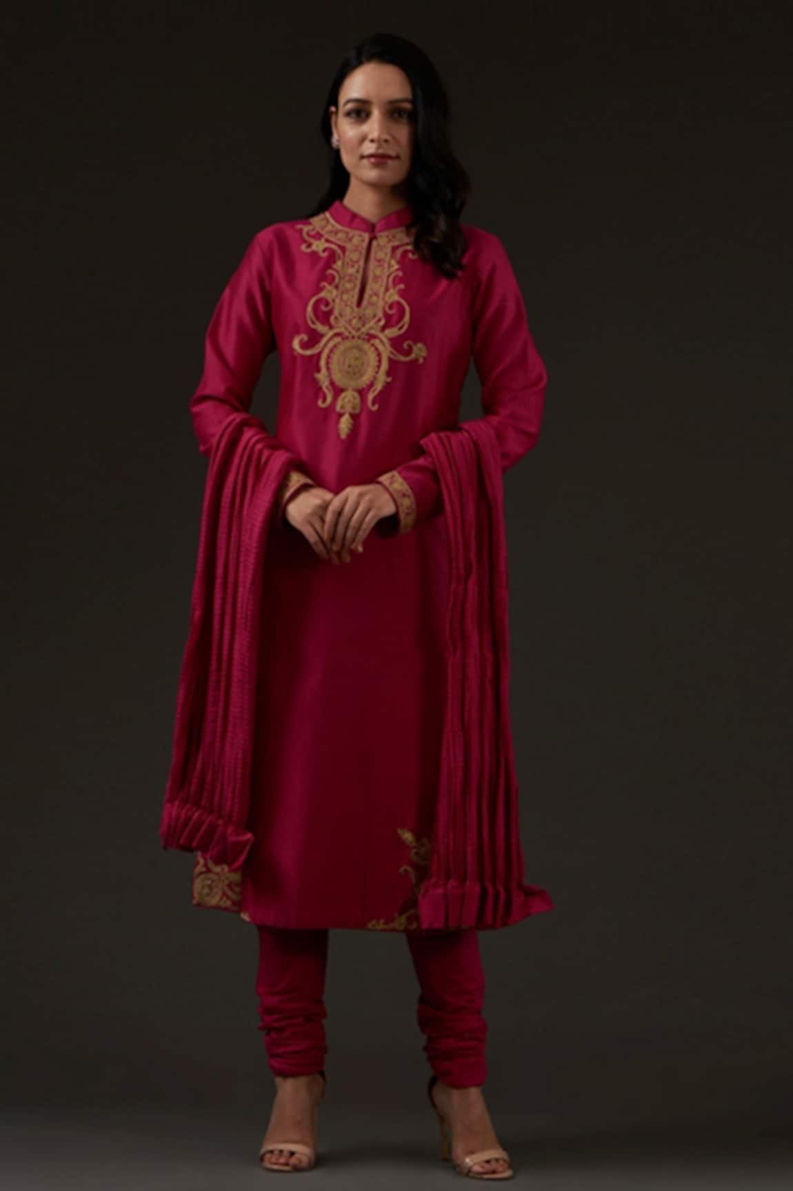 Balance By Rohit Bal Chanderi Embroidered Kurta Set