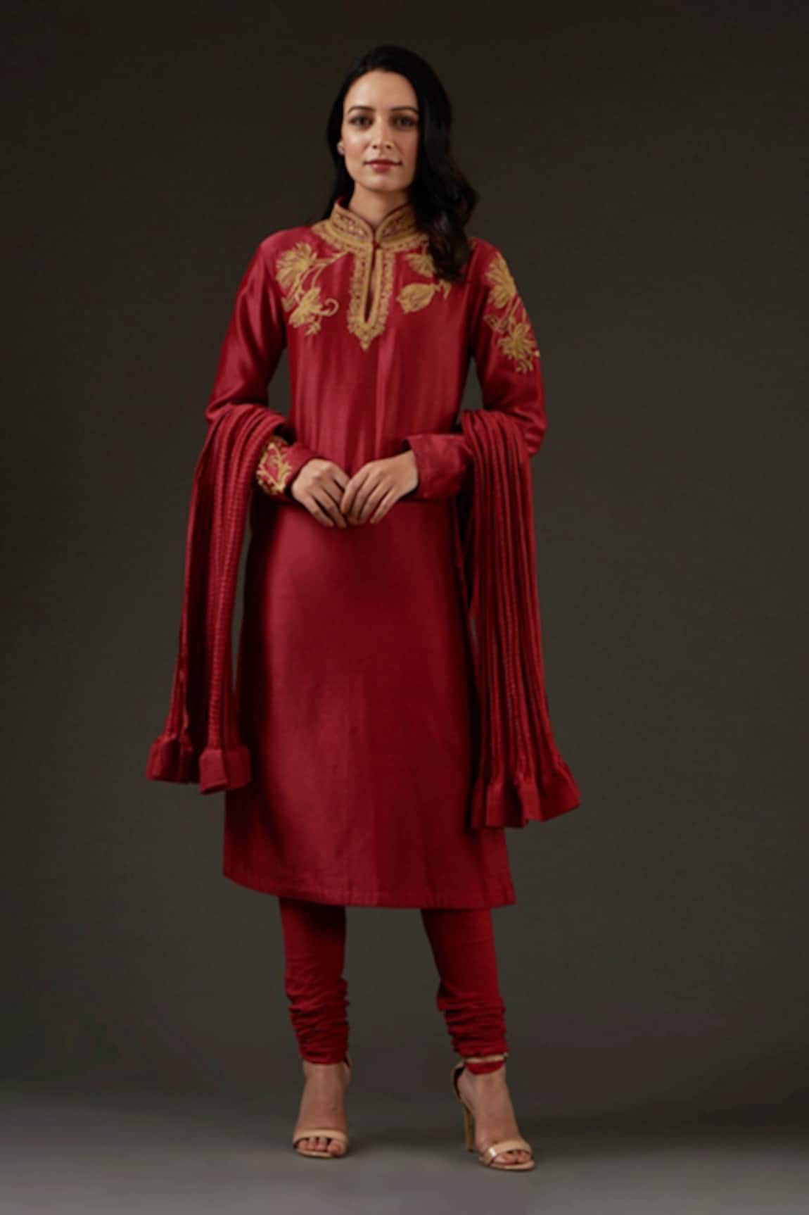 Balance By Rohit Bal Chanderi Embroidered Kurta Set