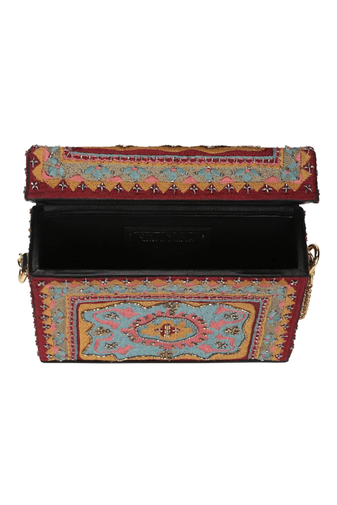 The Leather Garden Balsam Embroidered Box Bag