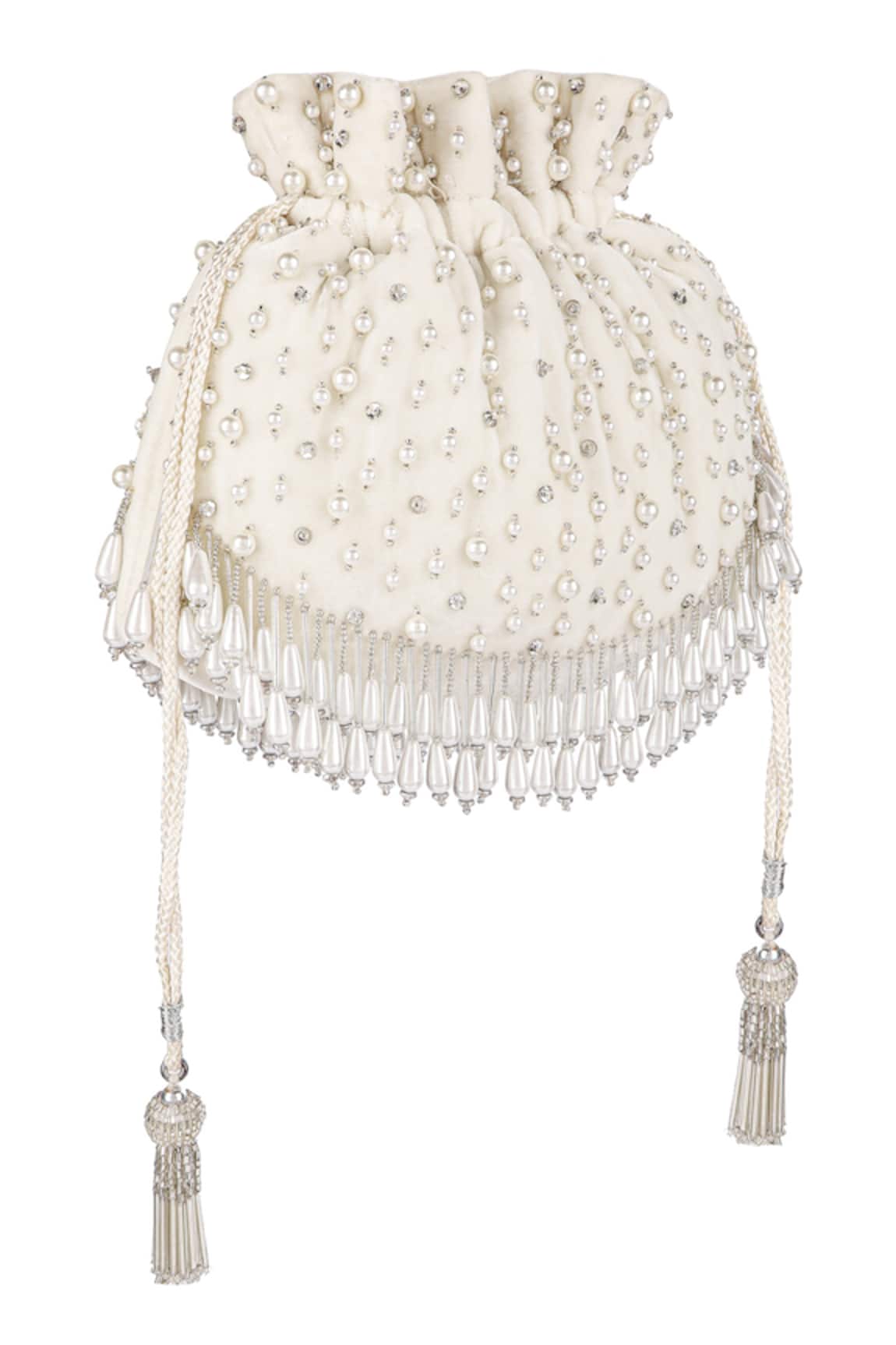 Fuchsia by aashaka mehta Velvet Embellished Potli Bag 