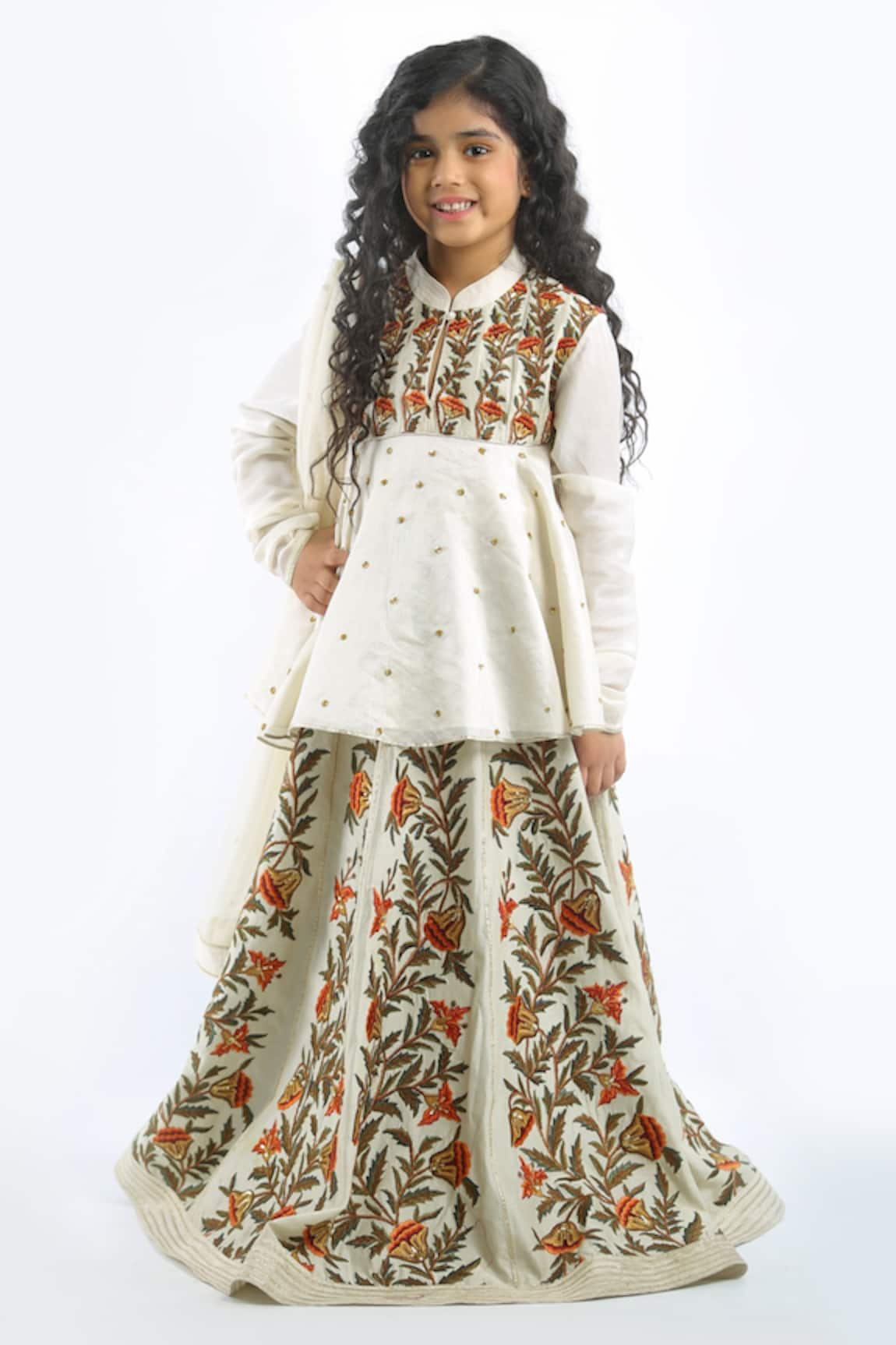 Bal Bachche By Rohit Bal Floral Embroidered Lehenga Set