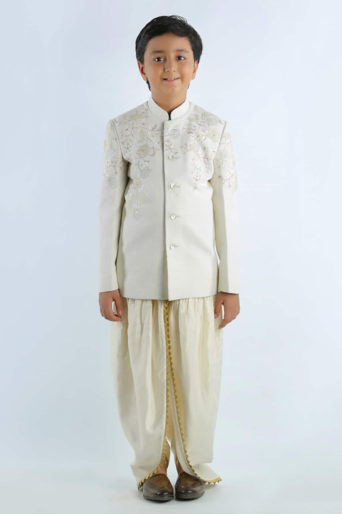 Bal Bachche By Rohit Bal Floral Embroidered Bandhgala