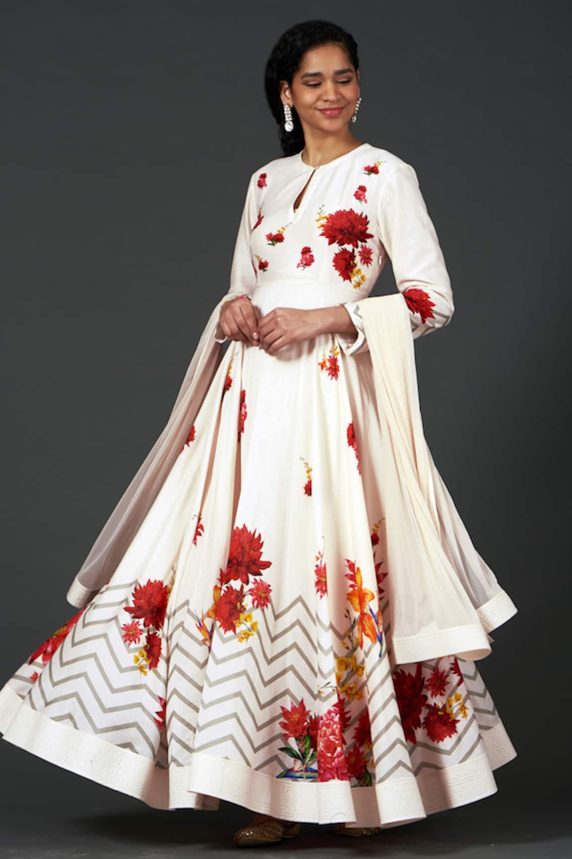 Balance by Rohit Bal Chanderi Floral Print Anarkali Set 