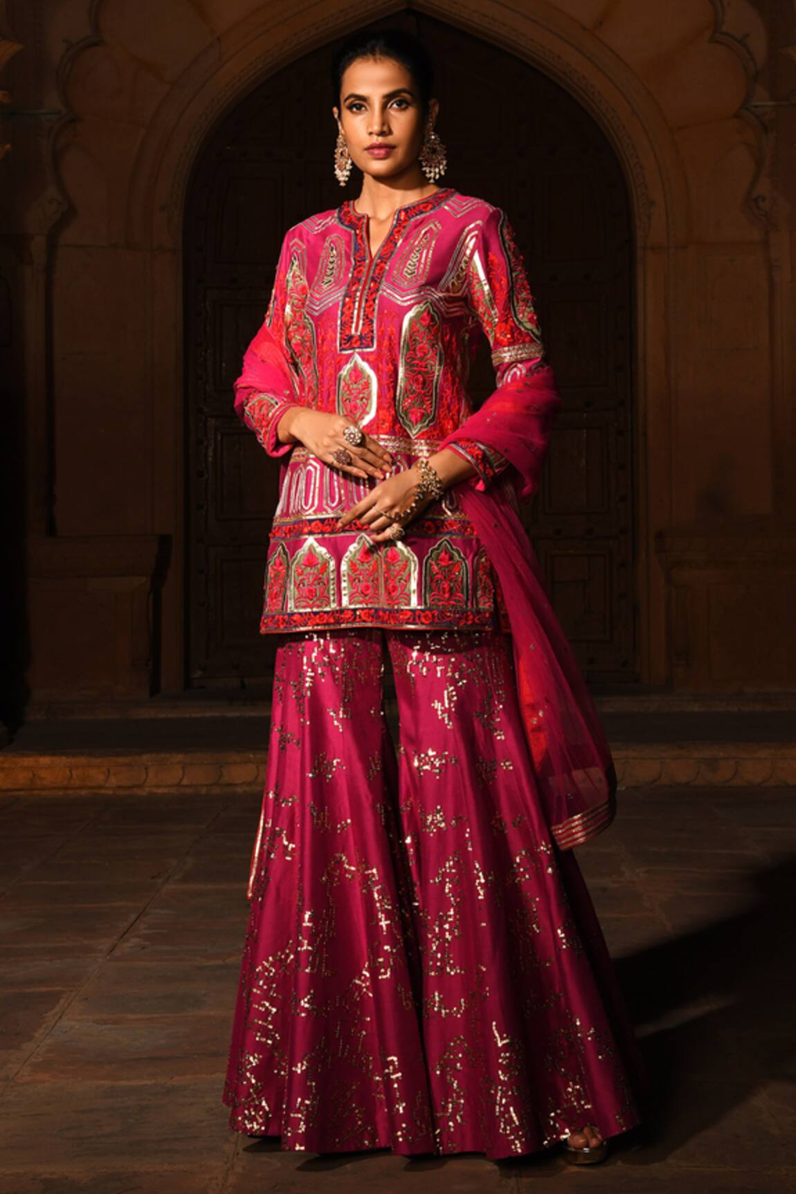 Reynu Taandon Chanderi Silk Kurta Set