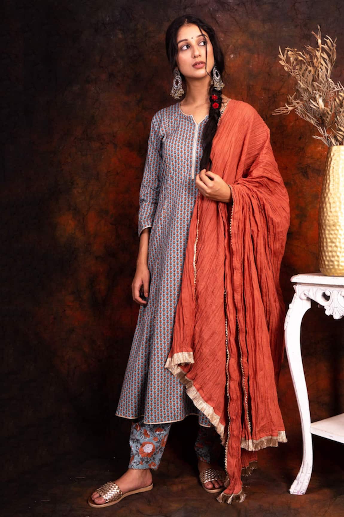 Tashee Block Print Kurta Set