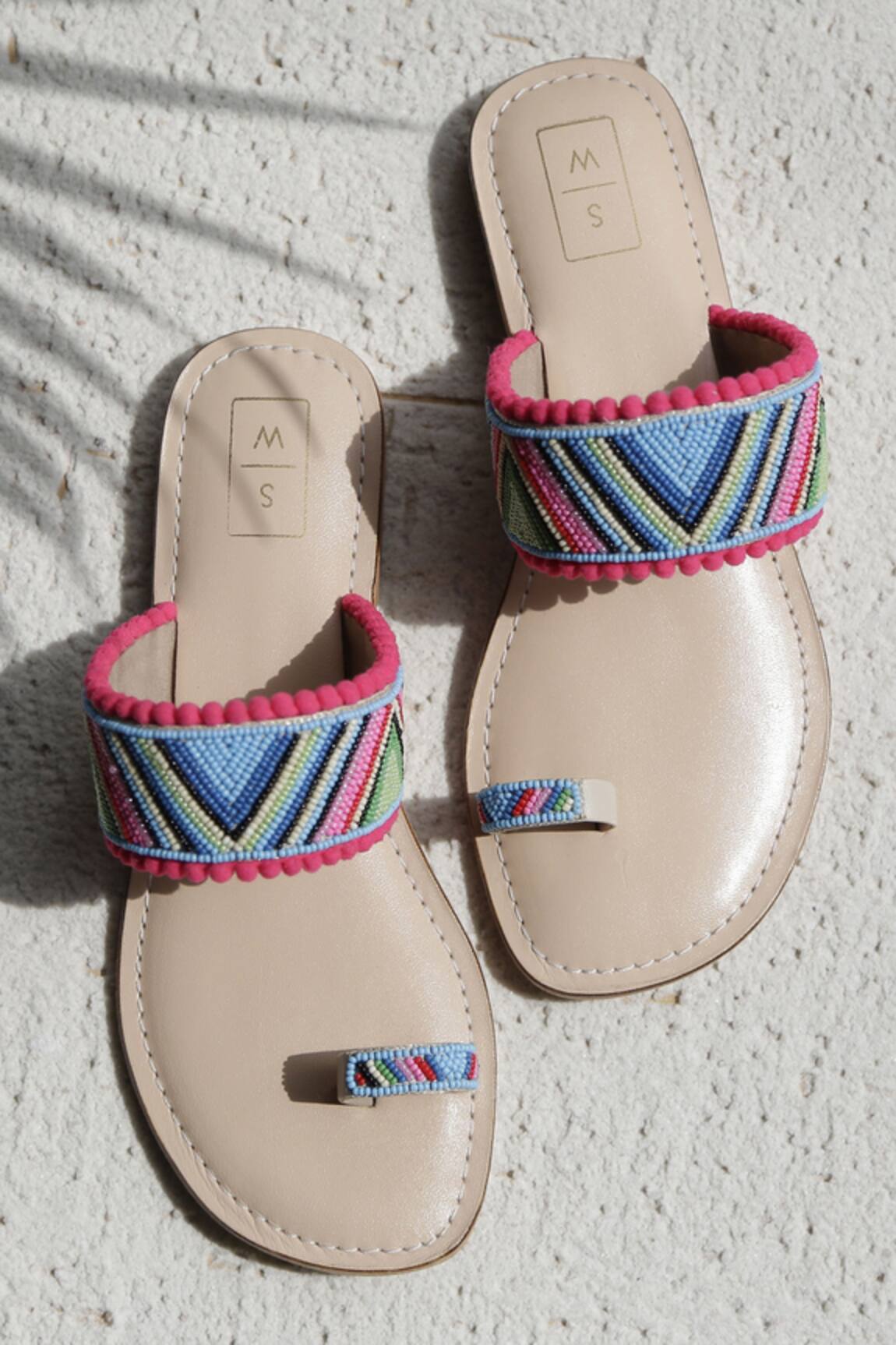 Sandalwali Bebo Beaded Strap Sandals