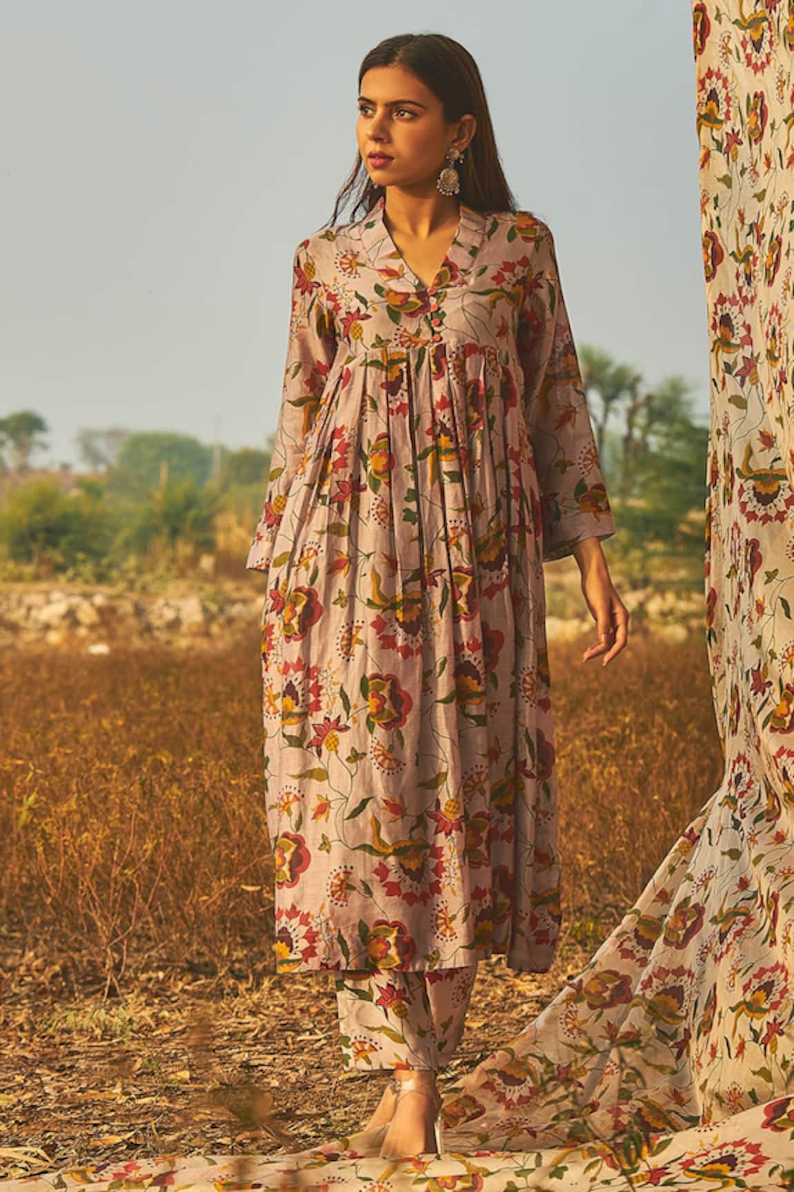 Baise Gaba Siroi Lily Chanderi Kurta & Pant Set