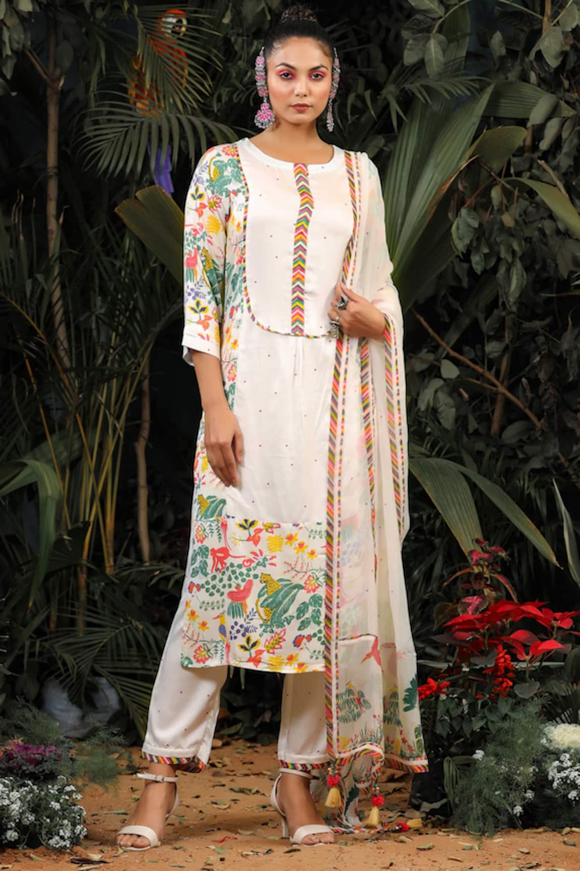 BAISE GABA Modal Satin Printed Kurta Set 