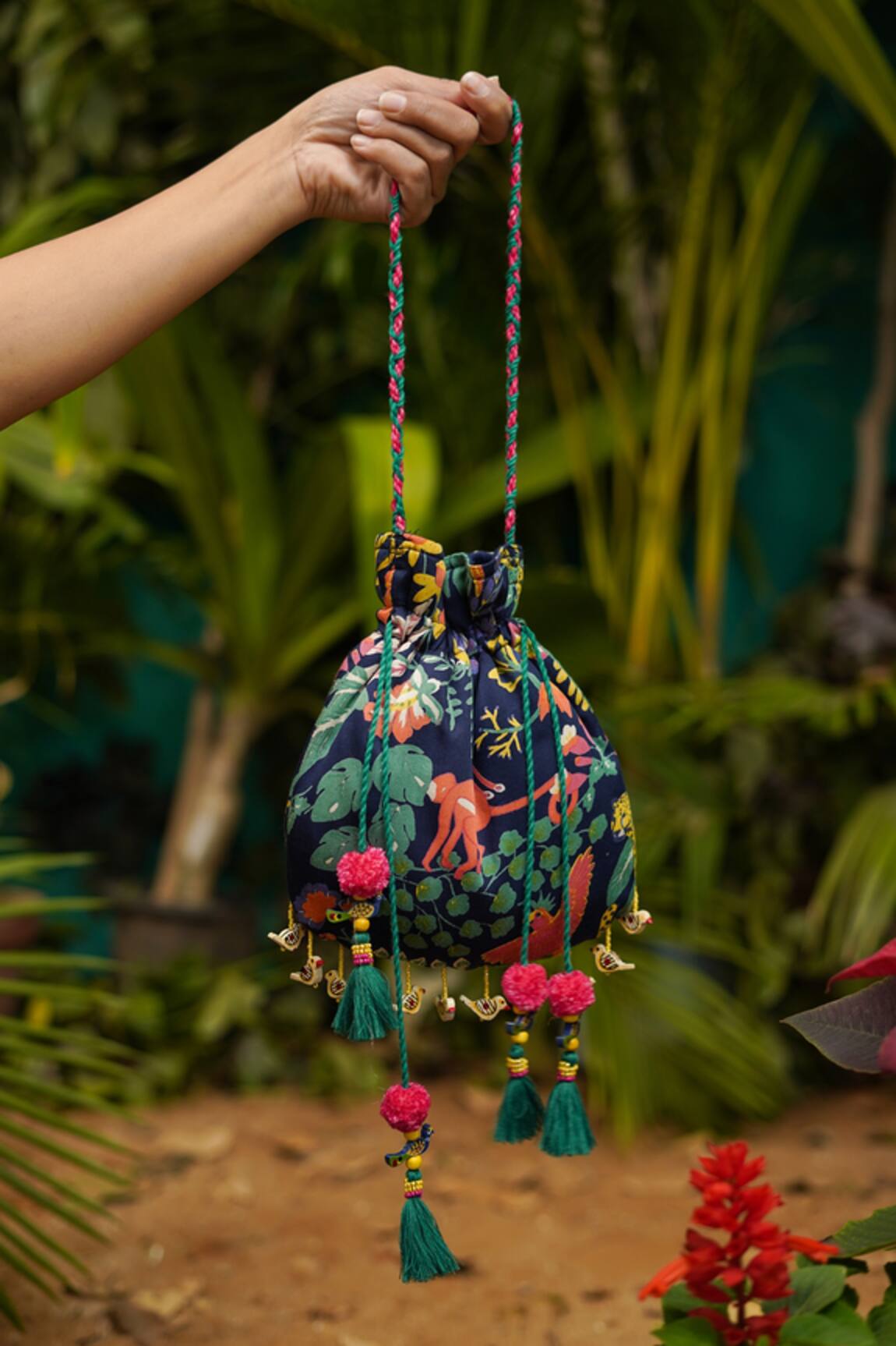 Baise Gaba Modal Satin Printed Potli Bag