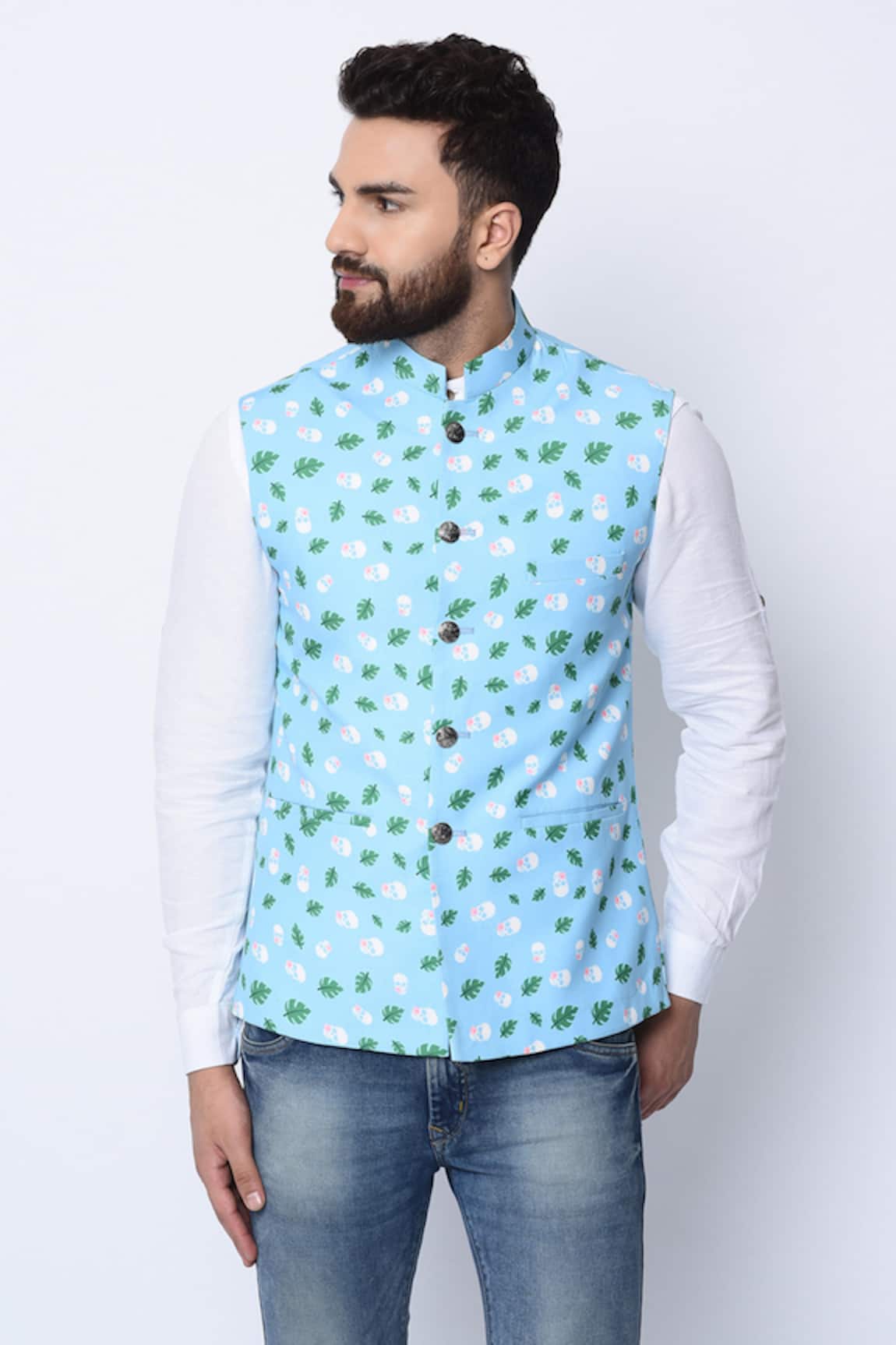 Spring Break Printed Nehru Jacket 