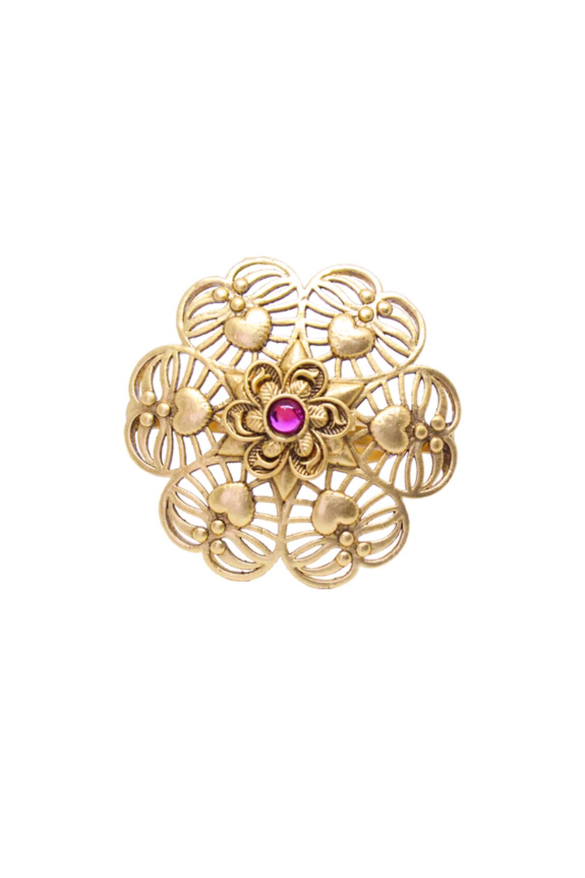 Belsi's Carved Floral Shape Ring
