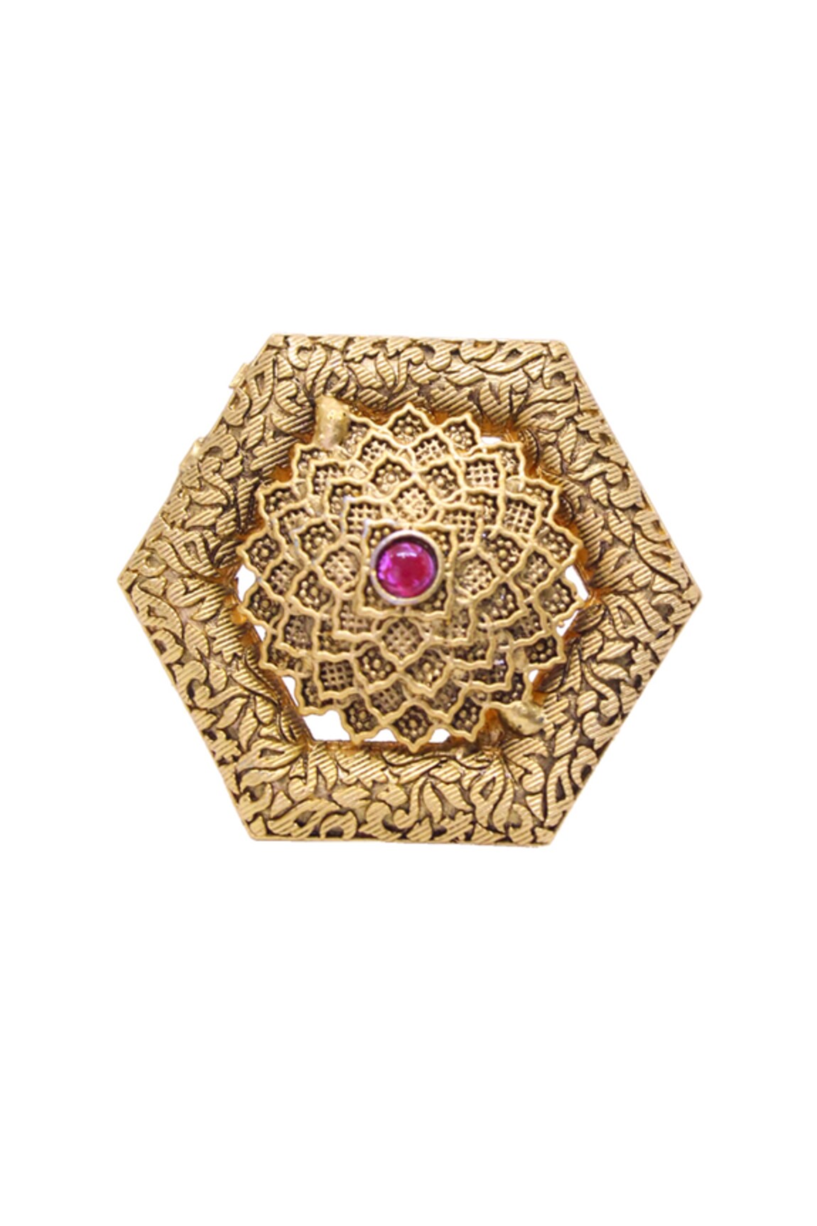 Belsi's Carved Geometric Shape Ring