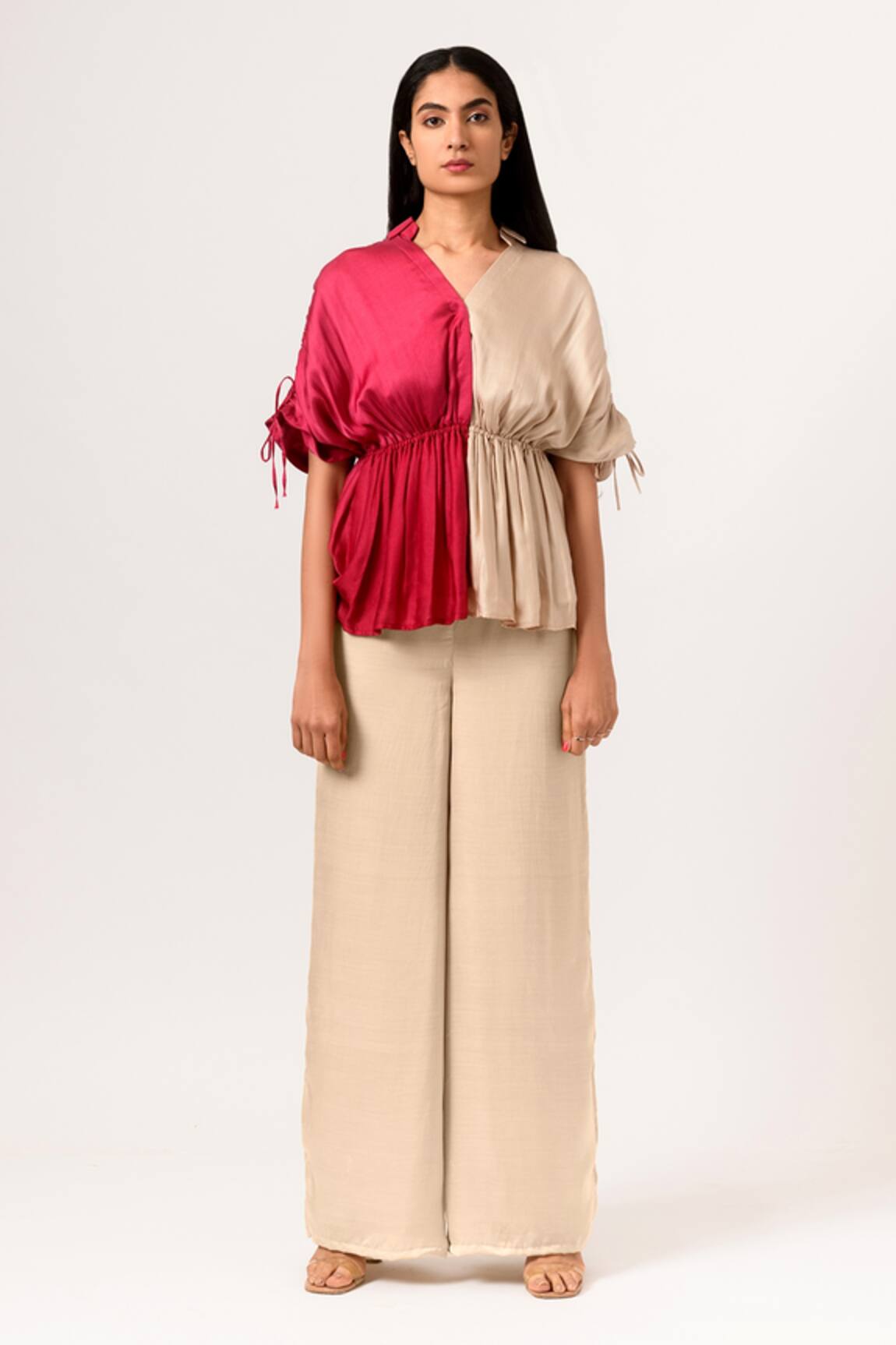 Neora By Nehal Chopra Color Block Half Sleeve Top