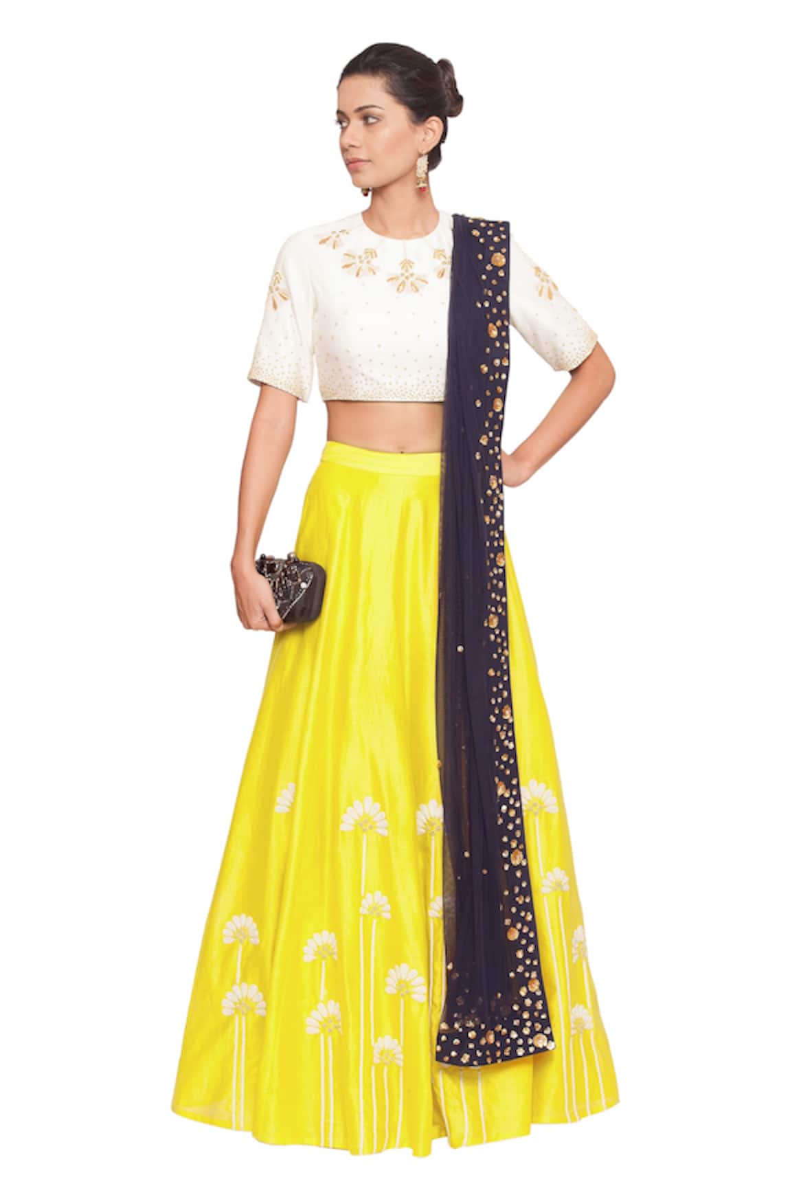 Salt And Spring Floral Embroidered Lehenga Set
