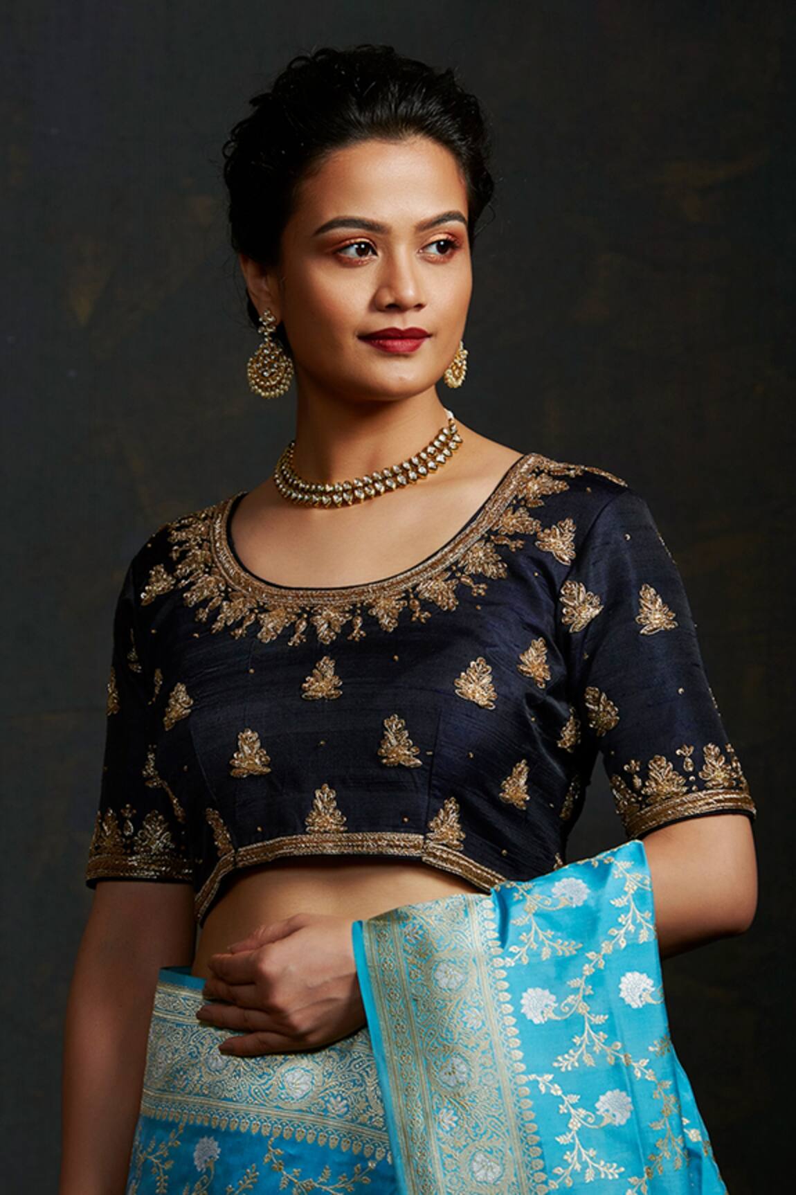 Weaver Story Hand Embroidered Zardozi Booti Work Blouse 