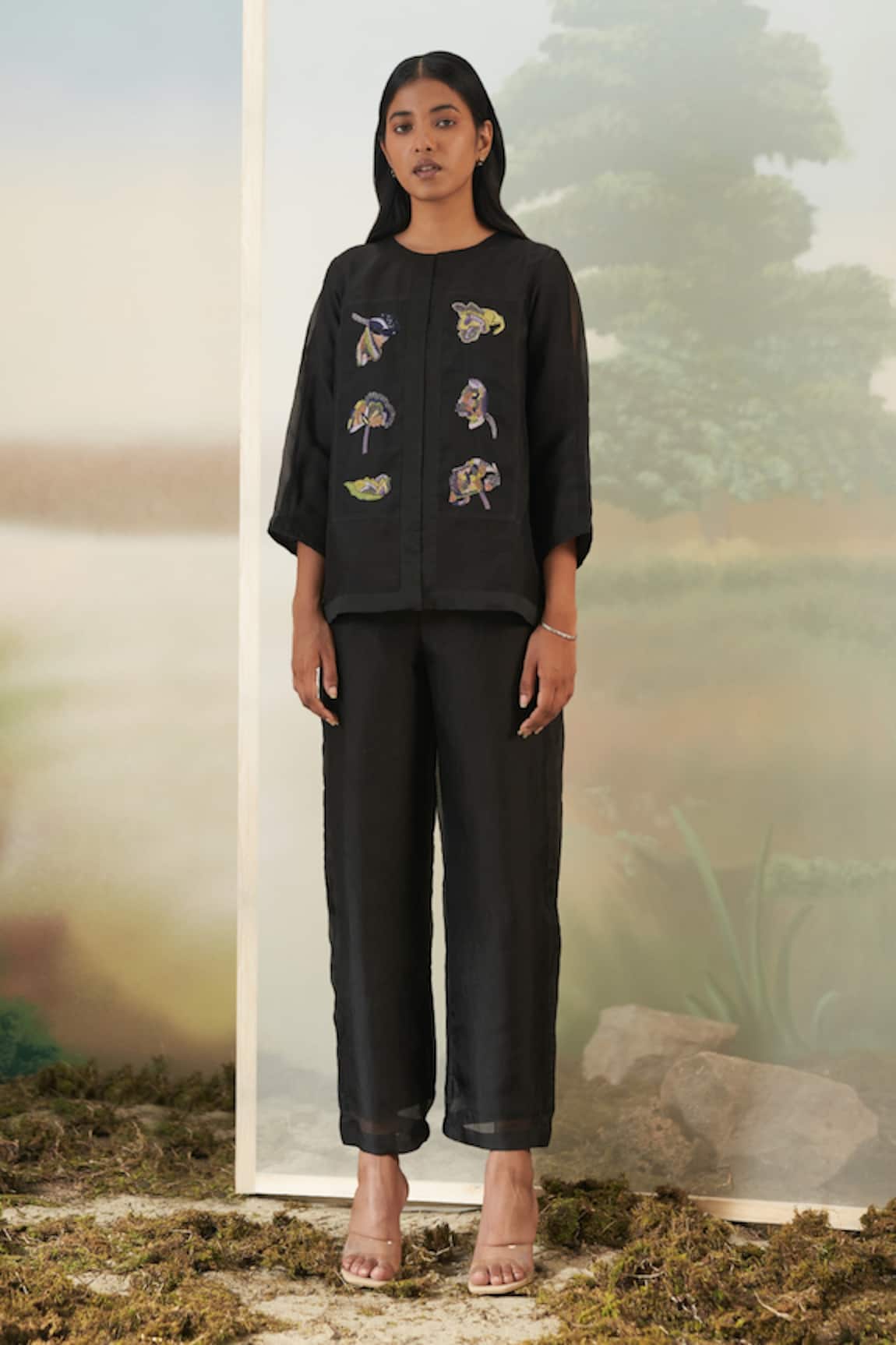 Febo6 Embellished Jacket & Pant Set