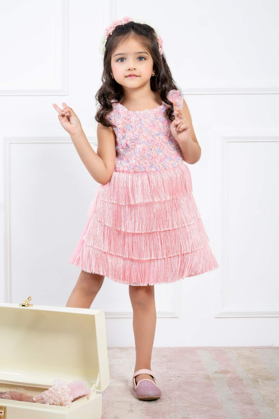 Hoity Moppet Tiered Fringe Dress