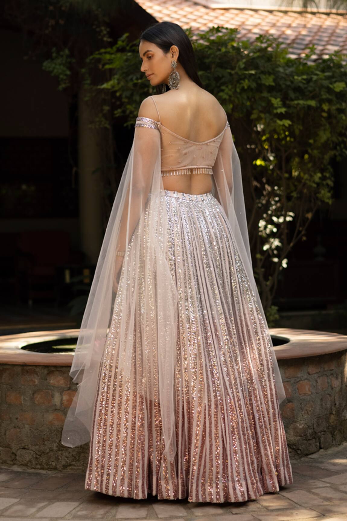 Tussar Silk Party Lehenga Jacket Backless Blouse & Banarasi Dupatta –  Dharang